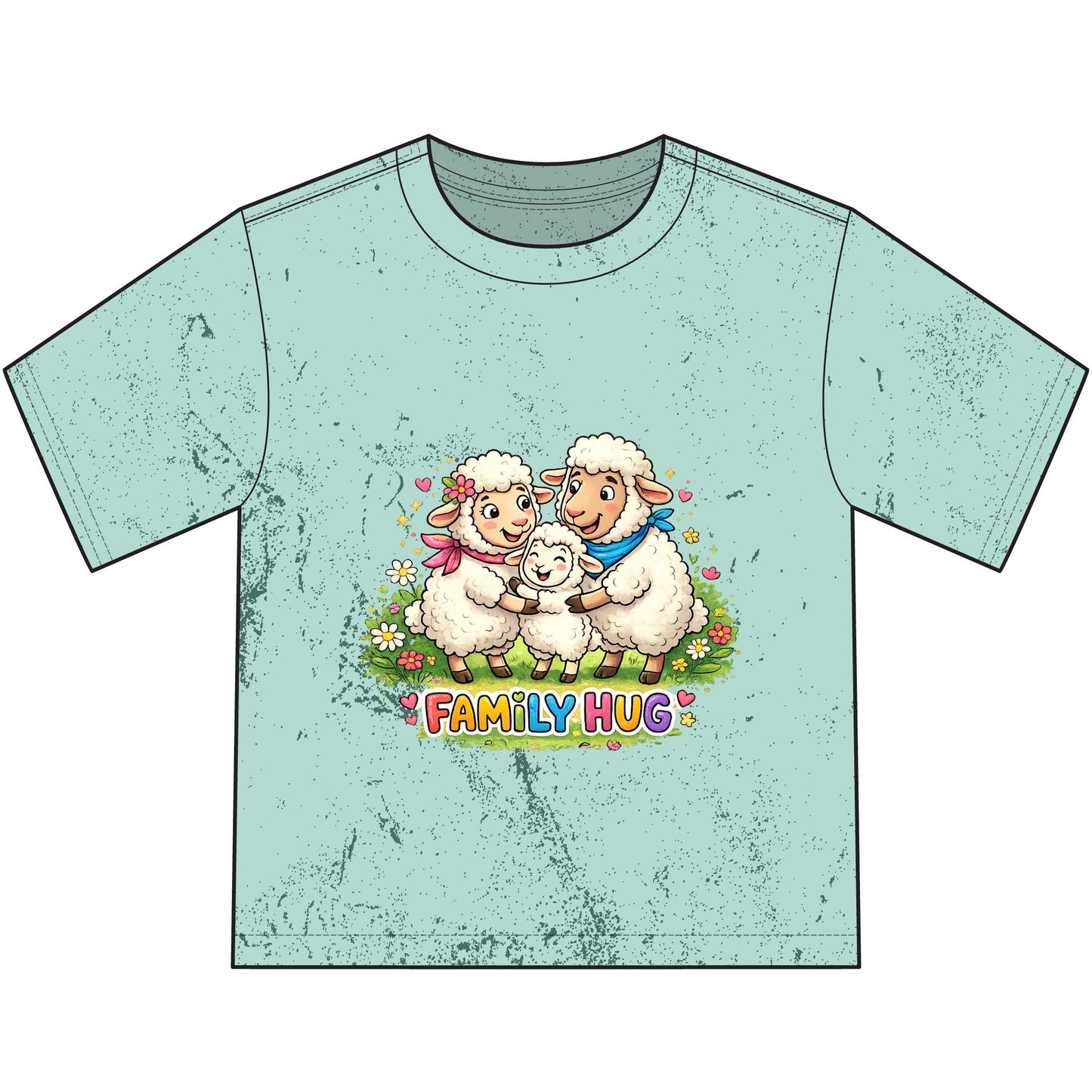 Family Hug Lamb Heavyweight Color Blast Youth T-Shirt