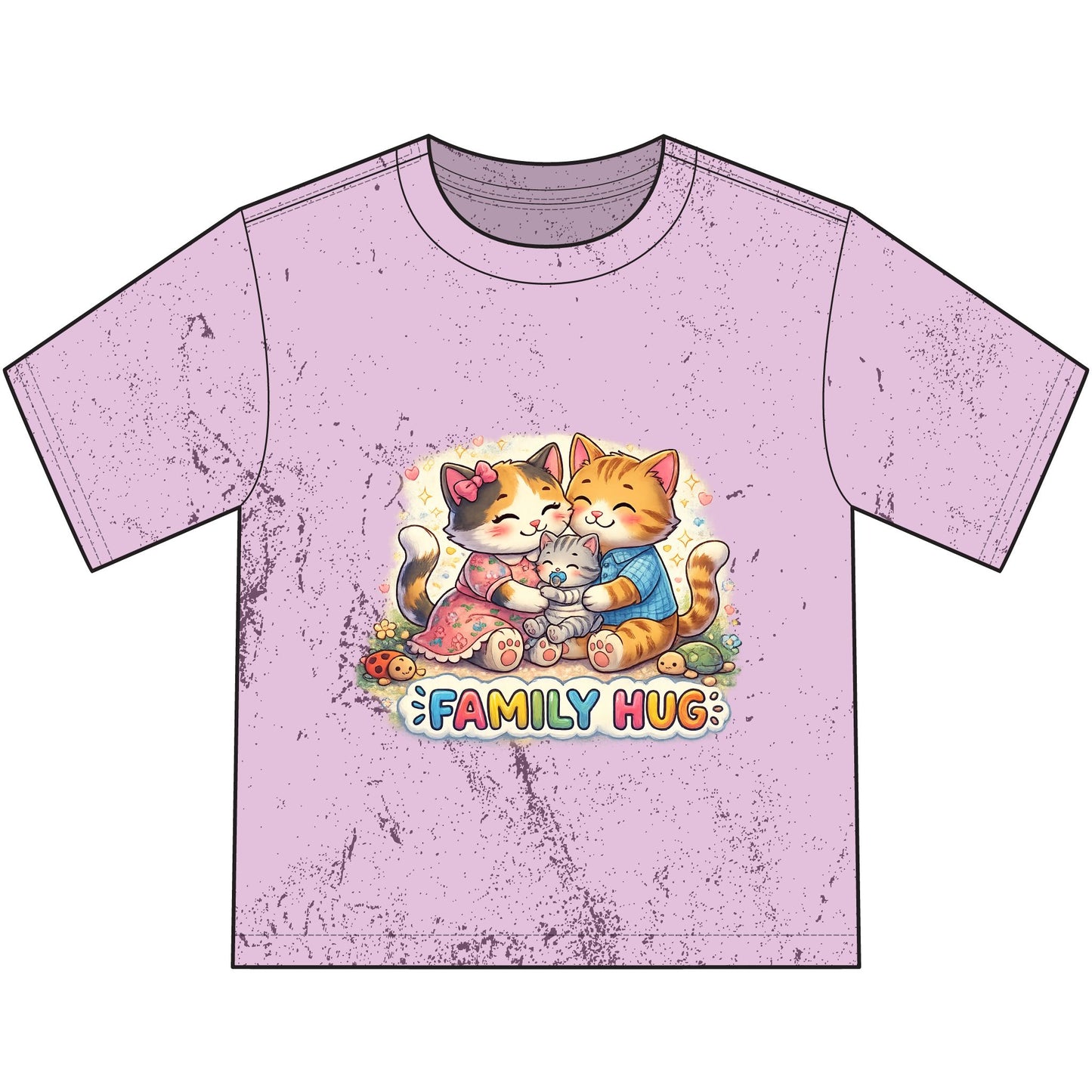 Family Hug Kitten Heavyweight Color Blast Youth T-Shirt