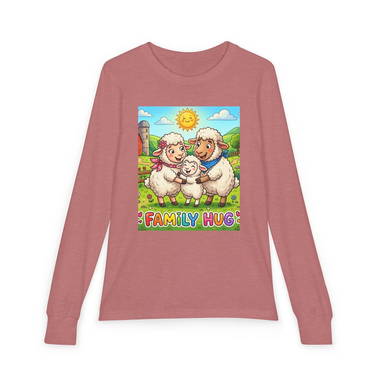 Family Hug Lamb Youth Jersey Long Sleeve Tee