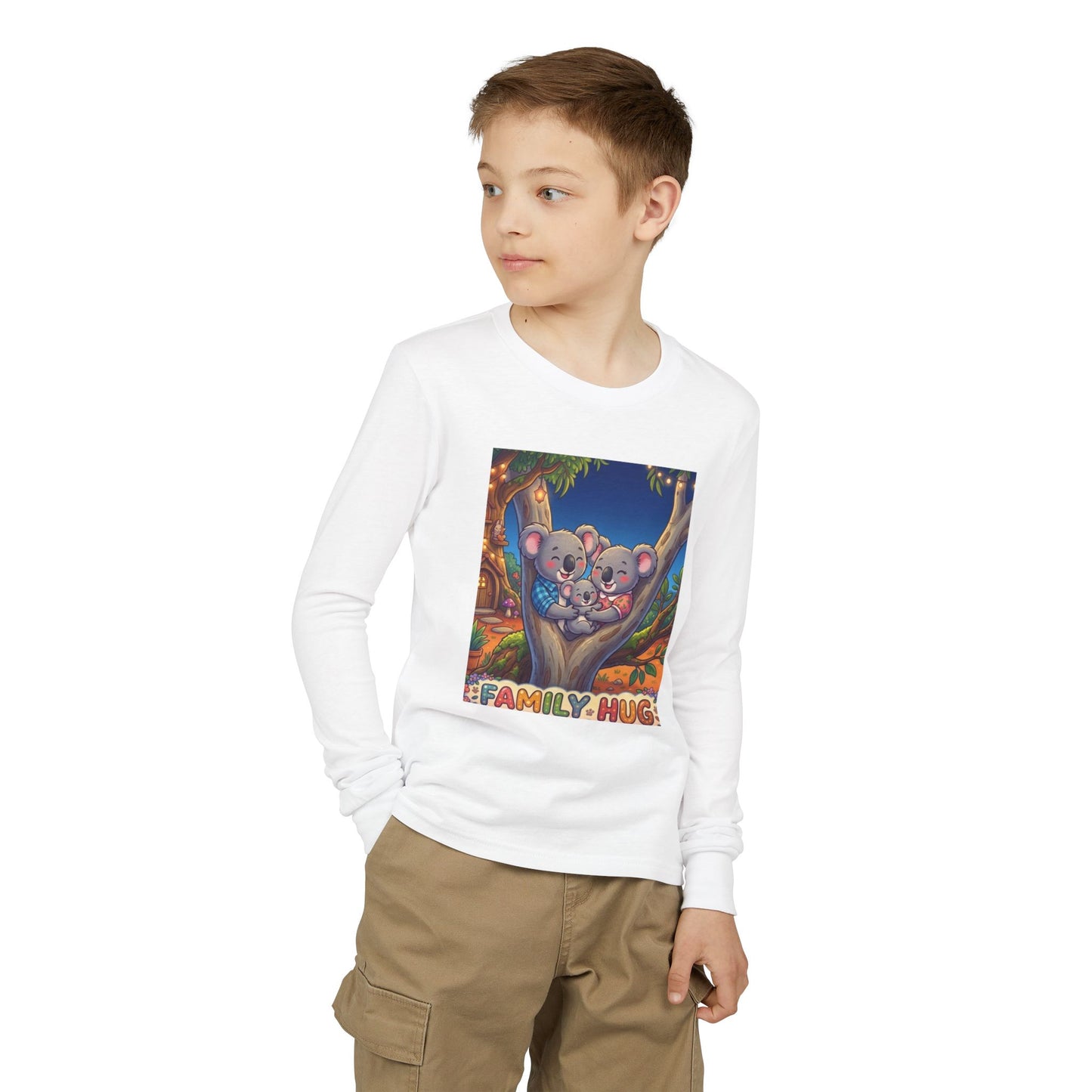 Family Hug Koala Youth Jersey Long Sleeve Tee