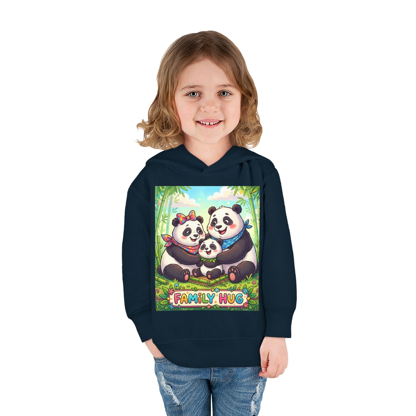 Family Hug Panda Toddler Pullover Fleece Hoodie