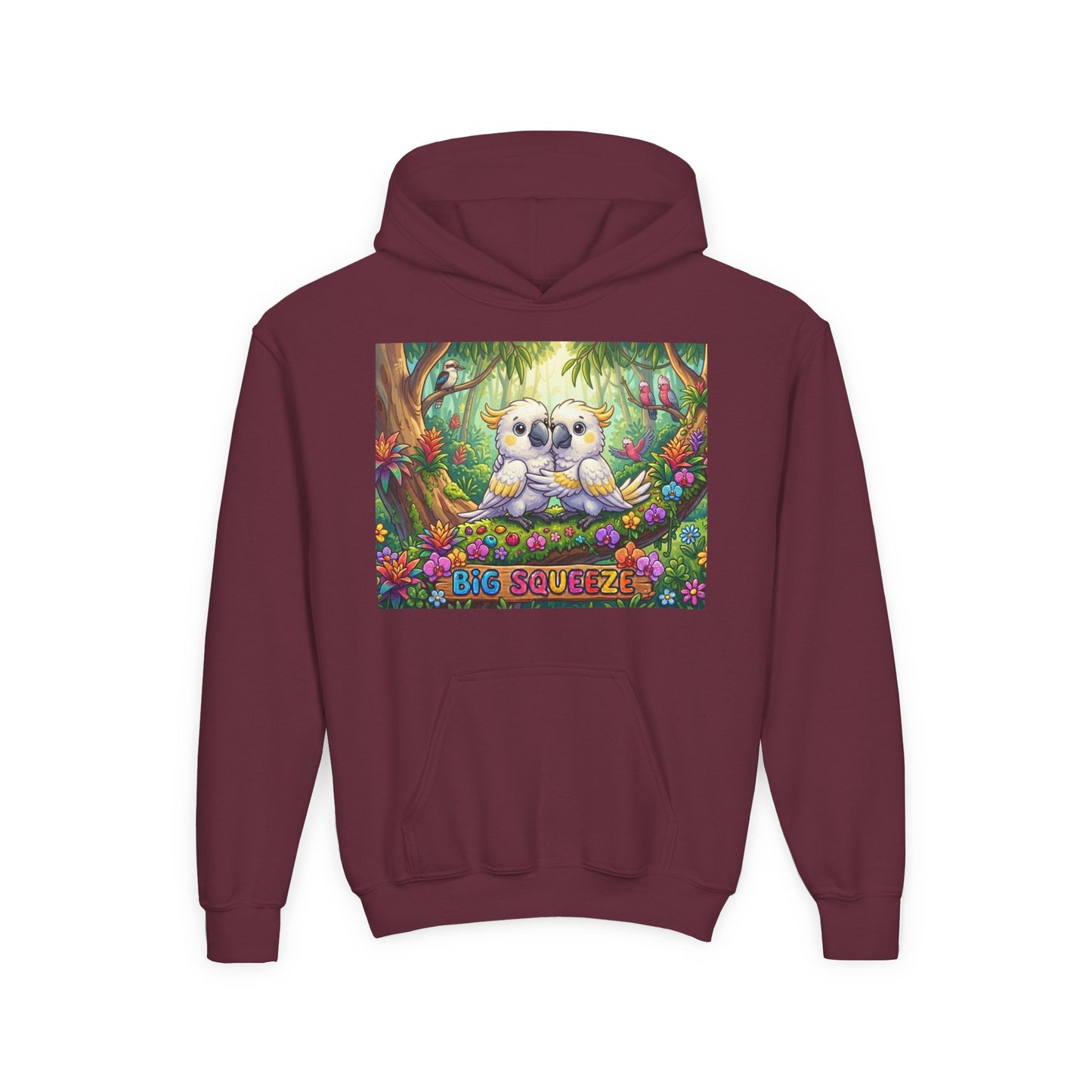 Big Squeeze Cockatoo Youth Heavy Blend Hooded Sweatshirt