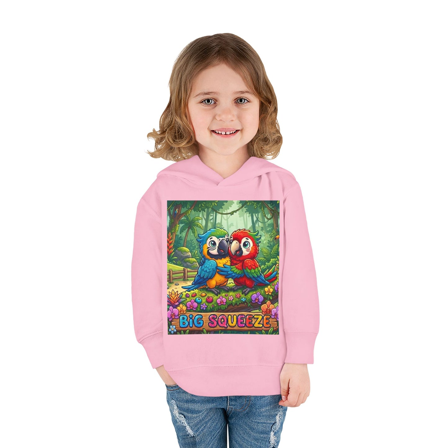 Big Squeeze Macaw Toddler Pullover Fleece Hoodie