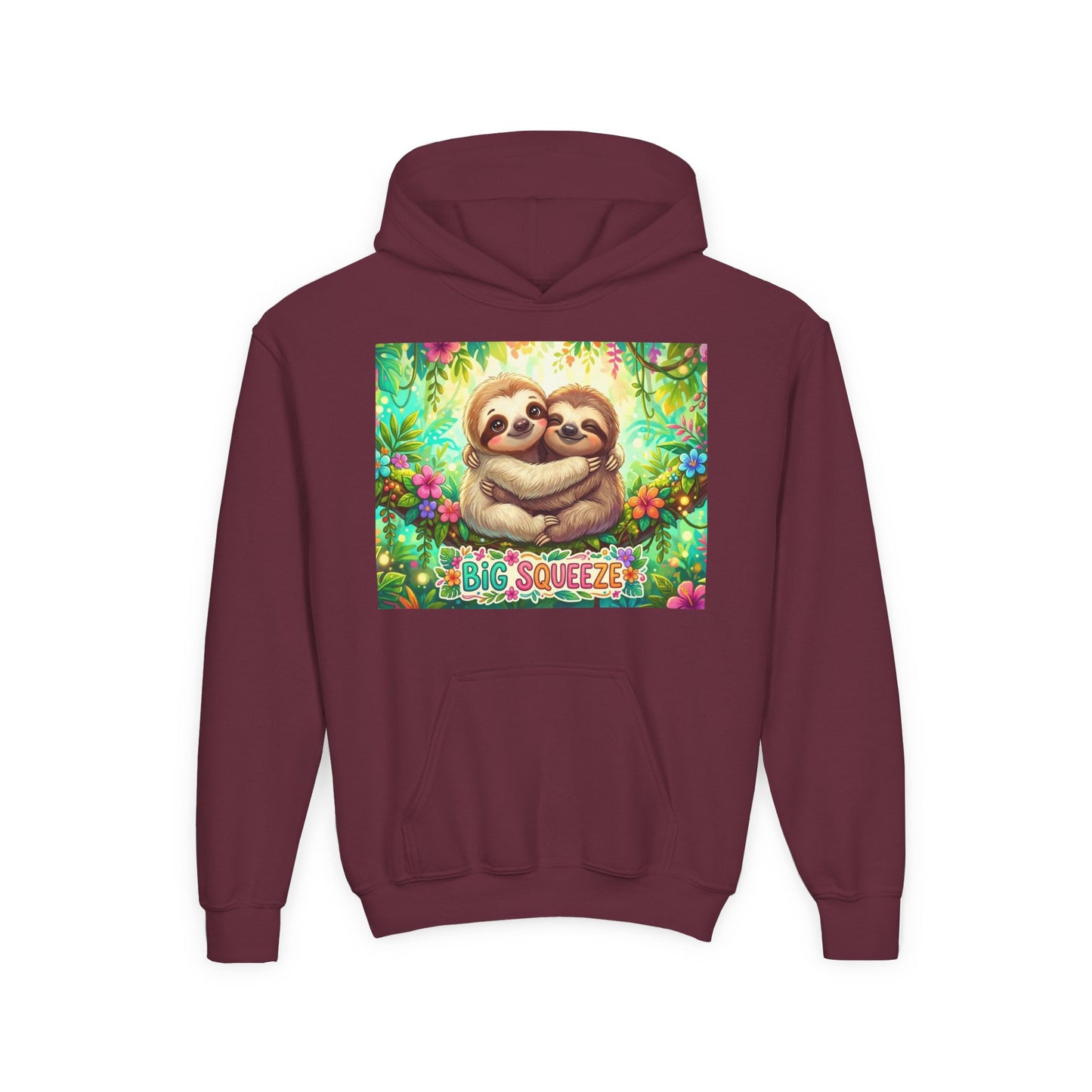 Big Squeeze Sloth Youth Heavy Blend Hooded Sweatshirt
