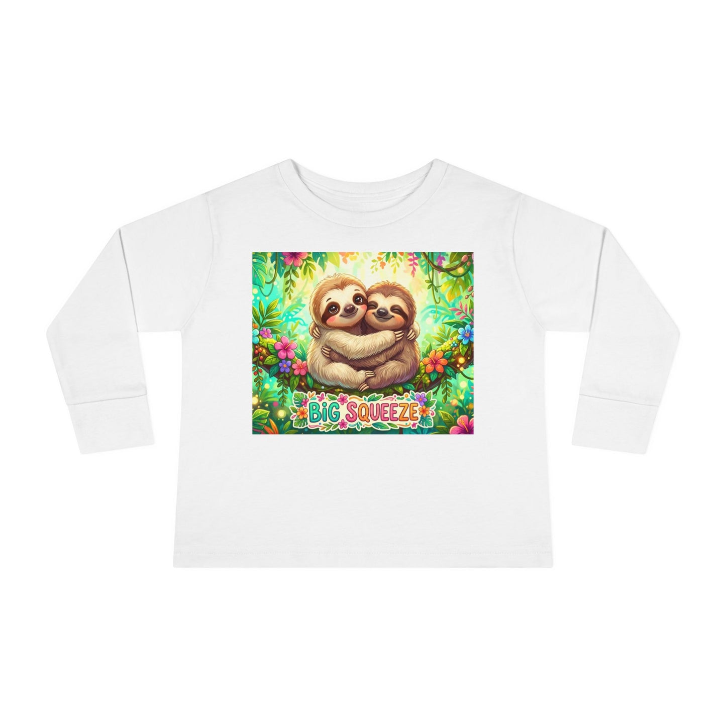 Big Squeeze Sloth Toddler Long Sleeve Tee