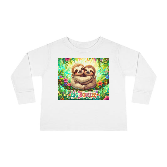 Big Squeeze Sloth Toddler Long Sleeve Tee
