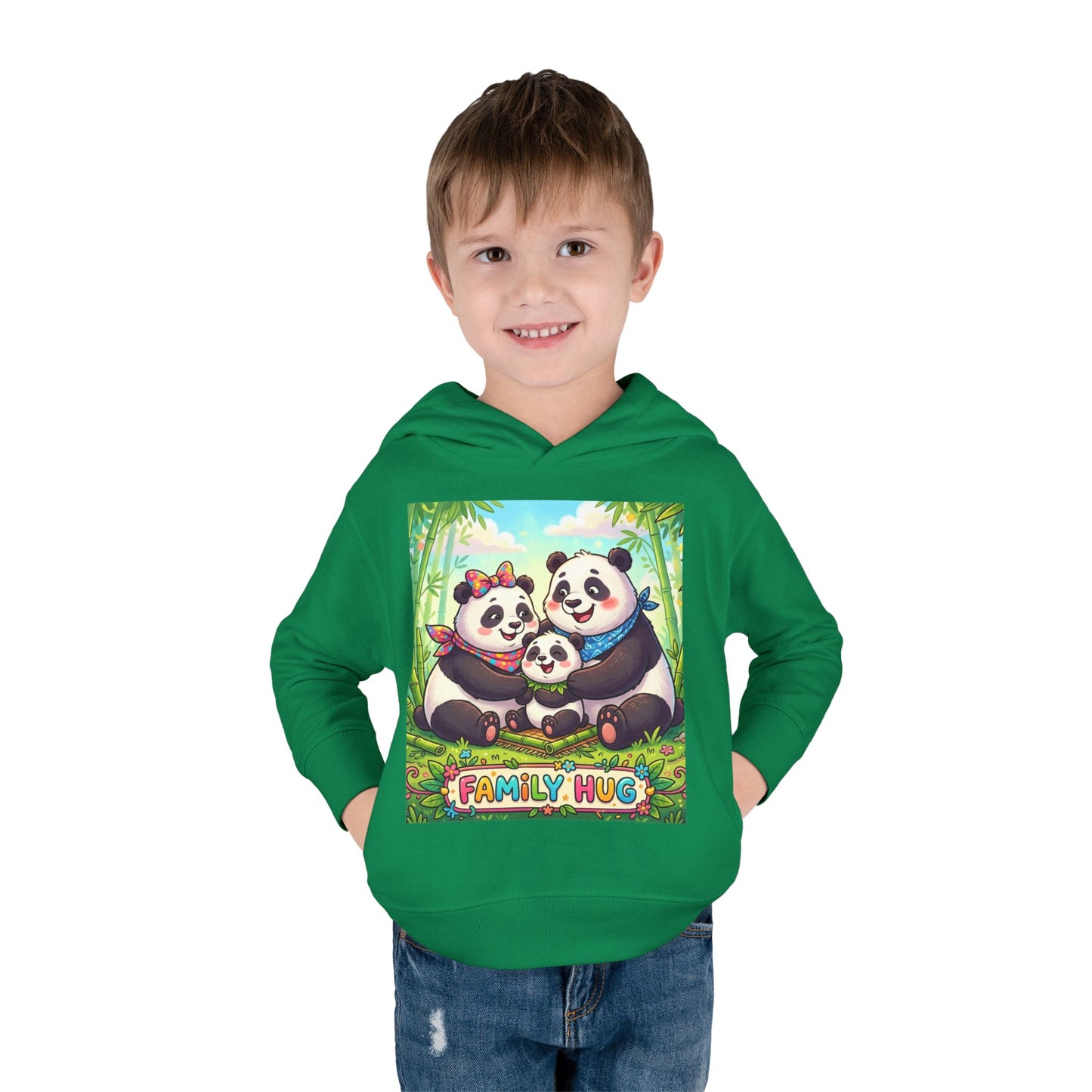 Family Hug Panda Toddler Pullover Fleece Hoodie