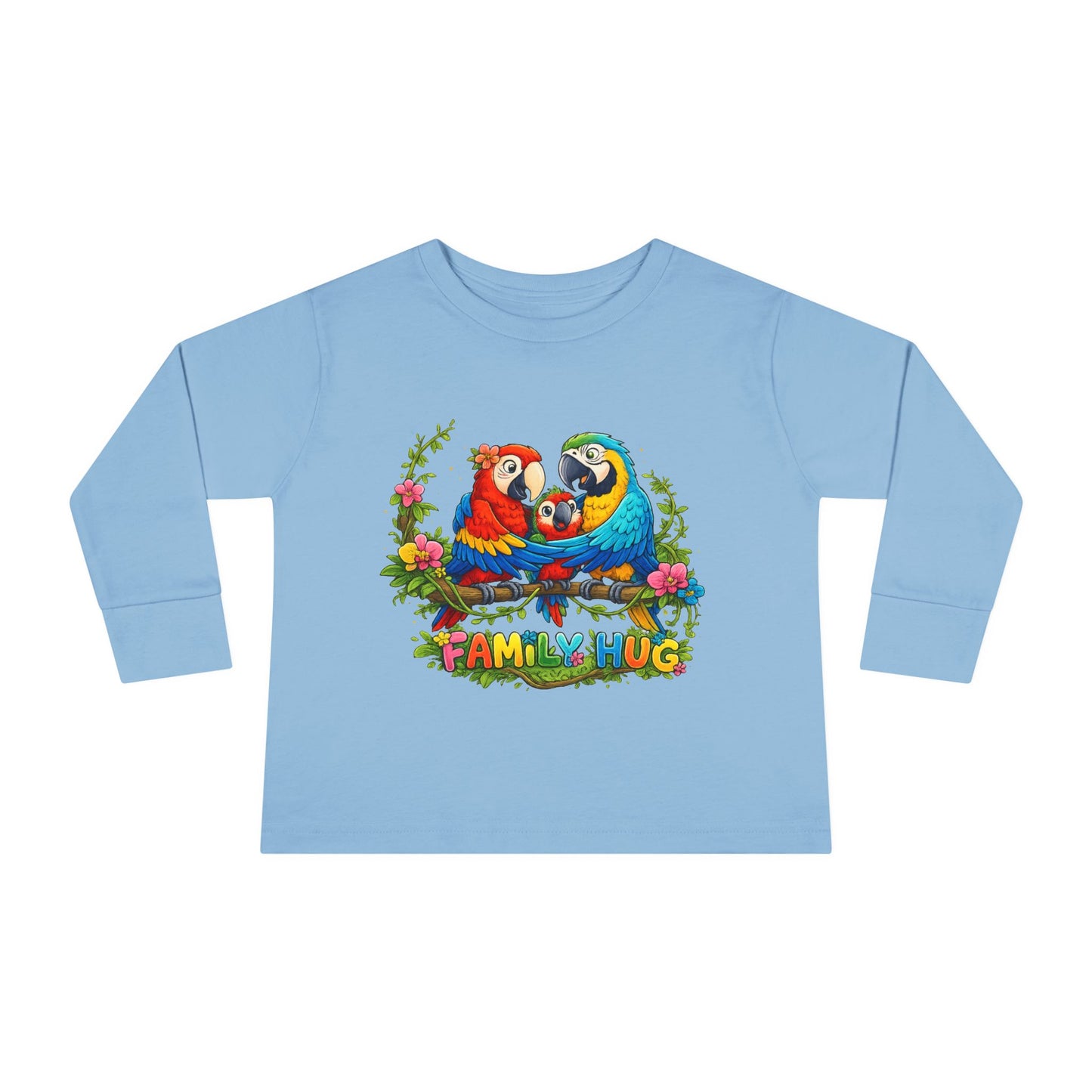 Family Hug Macaw Toddler Long Sleeve Tee
