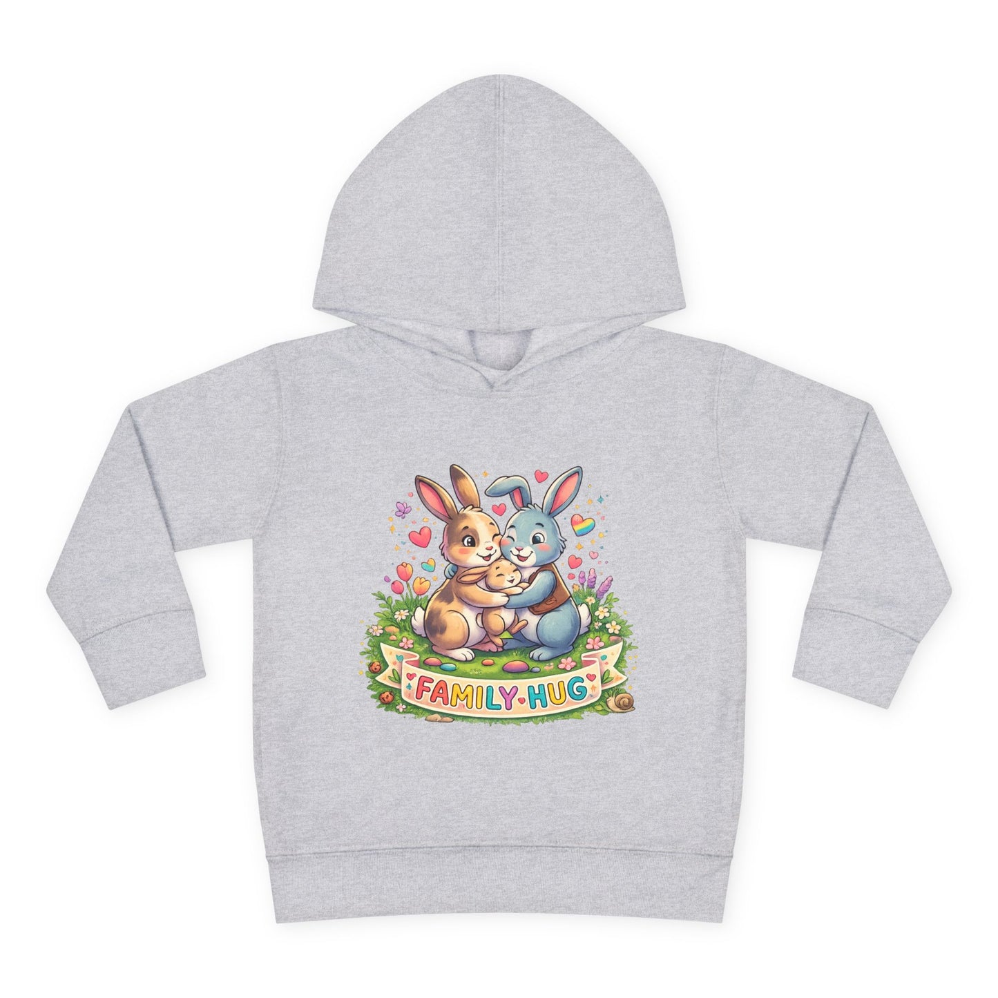 Family Hug Bunny Toddler Pullover Fleece Hoodie