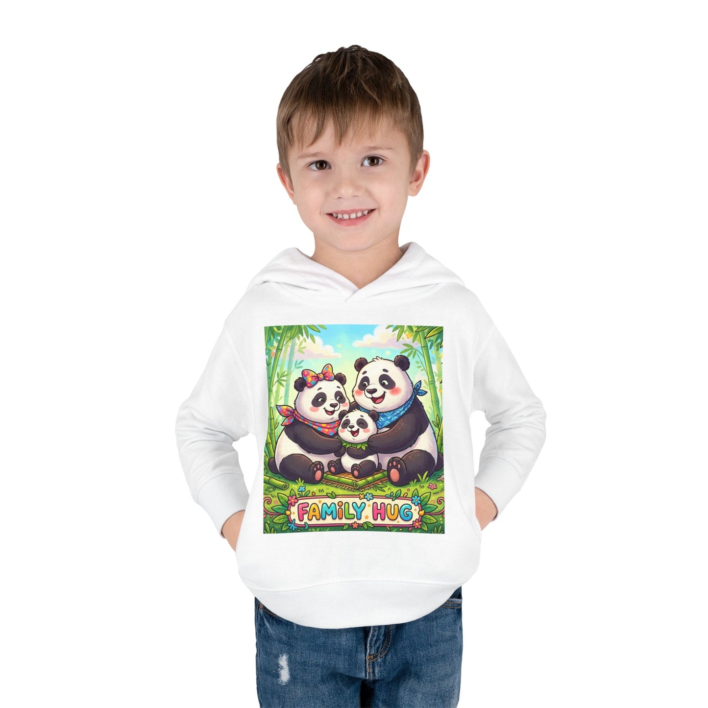 Family Hug Panda Toddler Pullover Fleece Hoodie