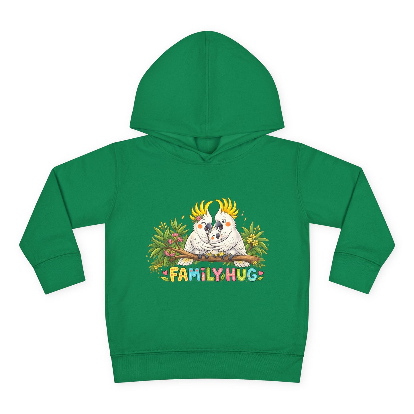 Family Hug Cockatoo Toddler Pullover Fleece Hoodie