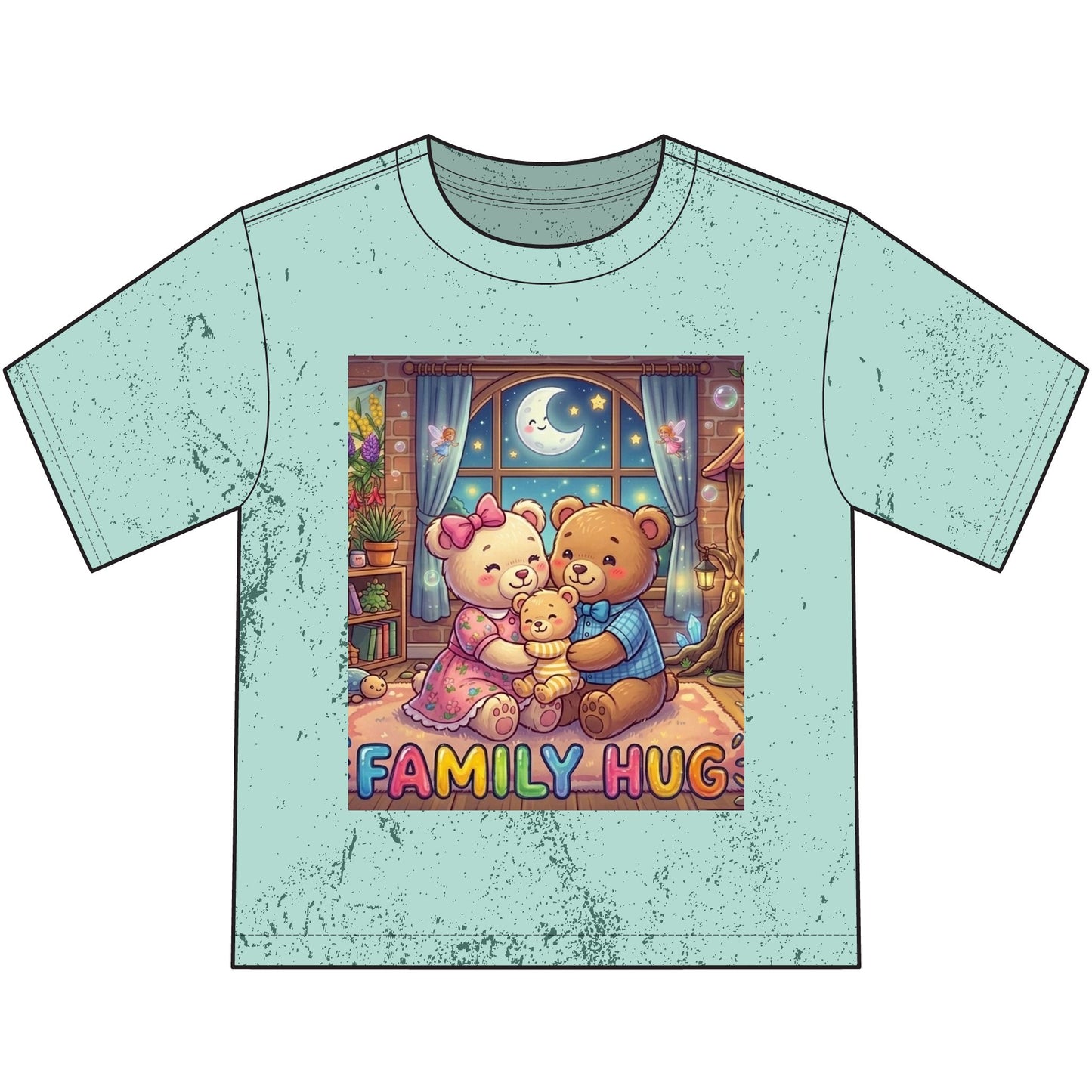 Family Hug Teddy Heavyweight Color Blast Youth T-Shirt