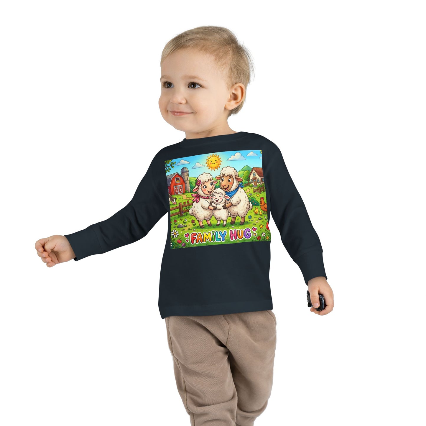 Family Hug Lamb Toddler Long Sleeve Tee