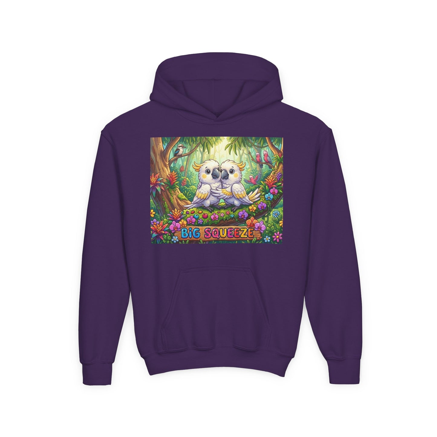 Big Squeeze Cockatoo Youth Heavy Blend Hooded Sweatshirt