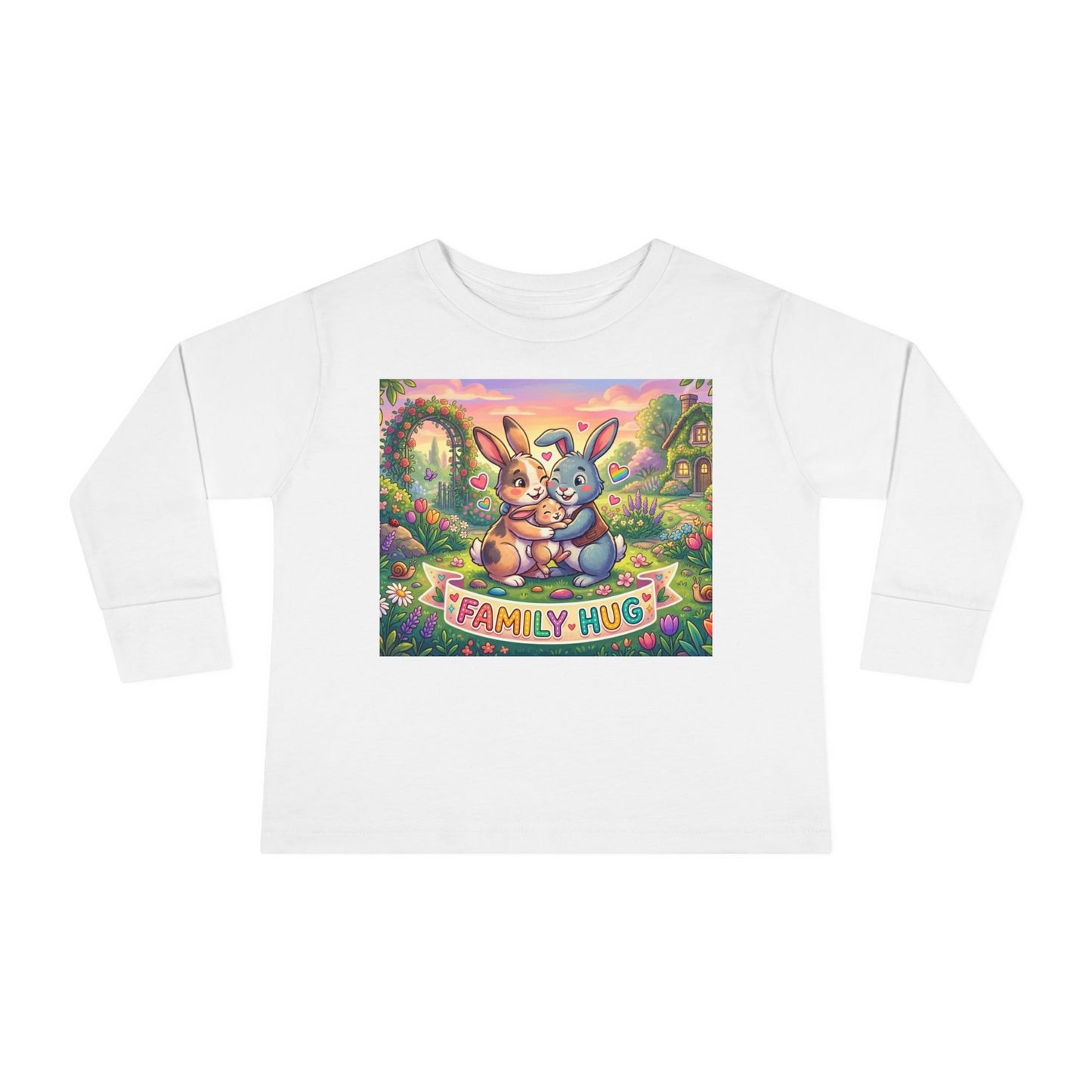 Family Hug Bunny Toddler Long Sleeve Tee