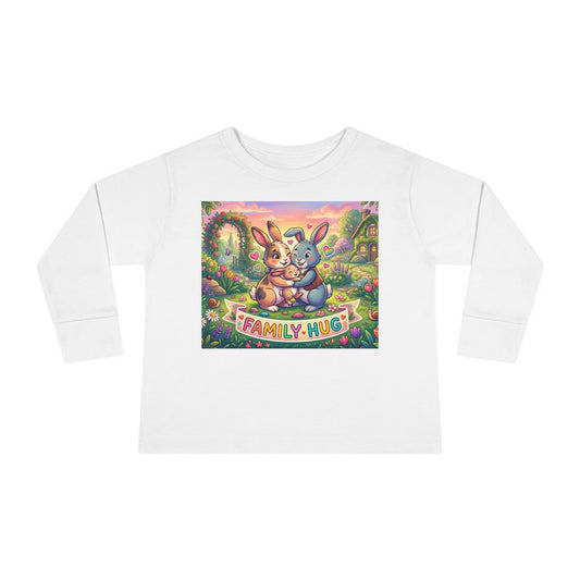 Family Hug Bunny Toddler Long Sleeve Tee