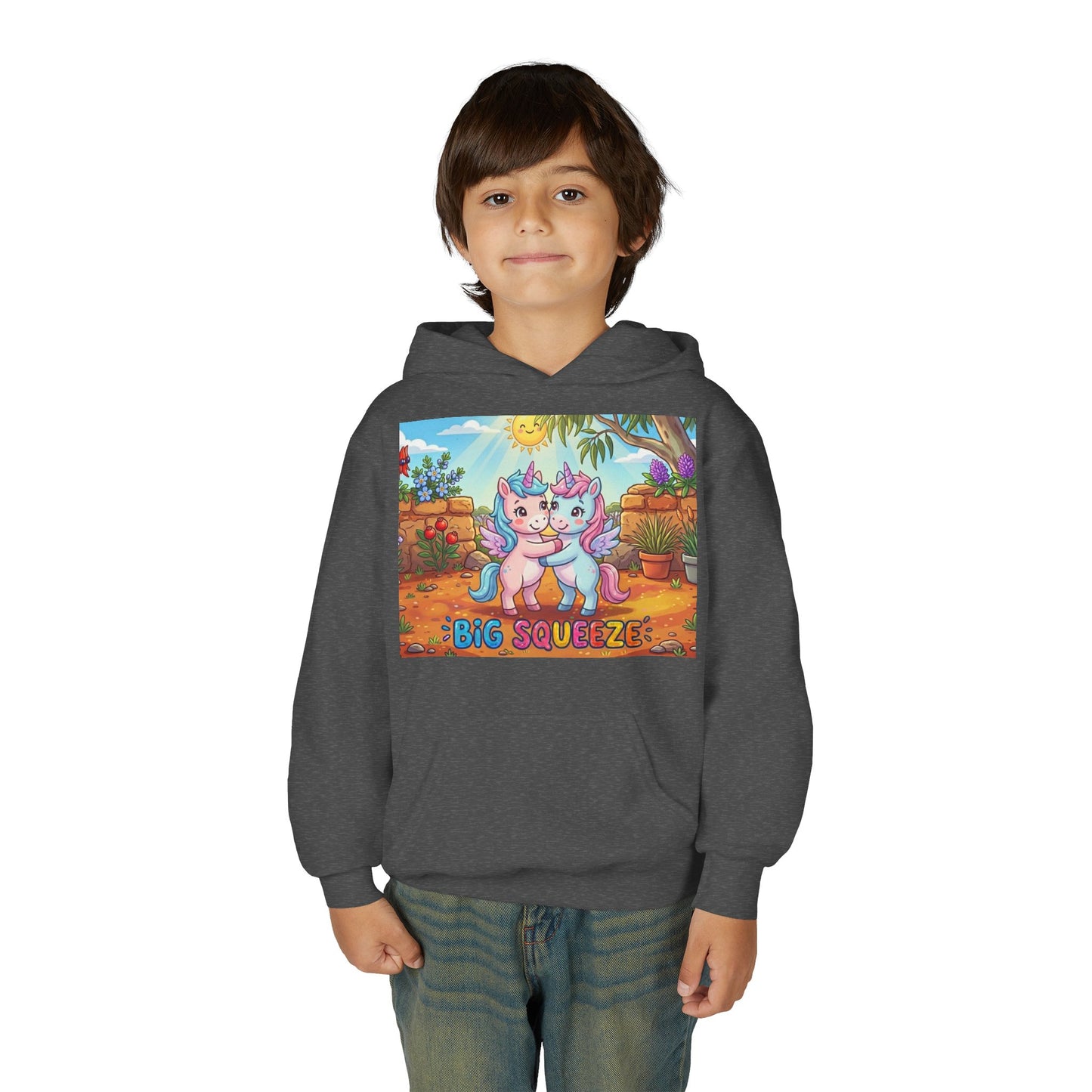 Big Squeeze Unicorn Youth Heavy Blend Hooded Sweatshirt