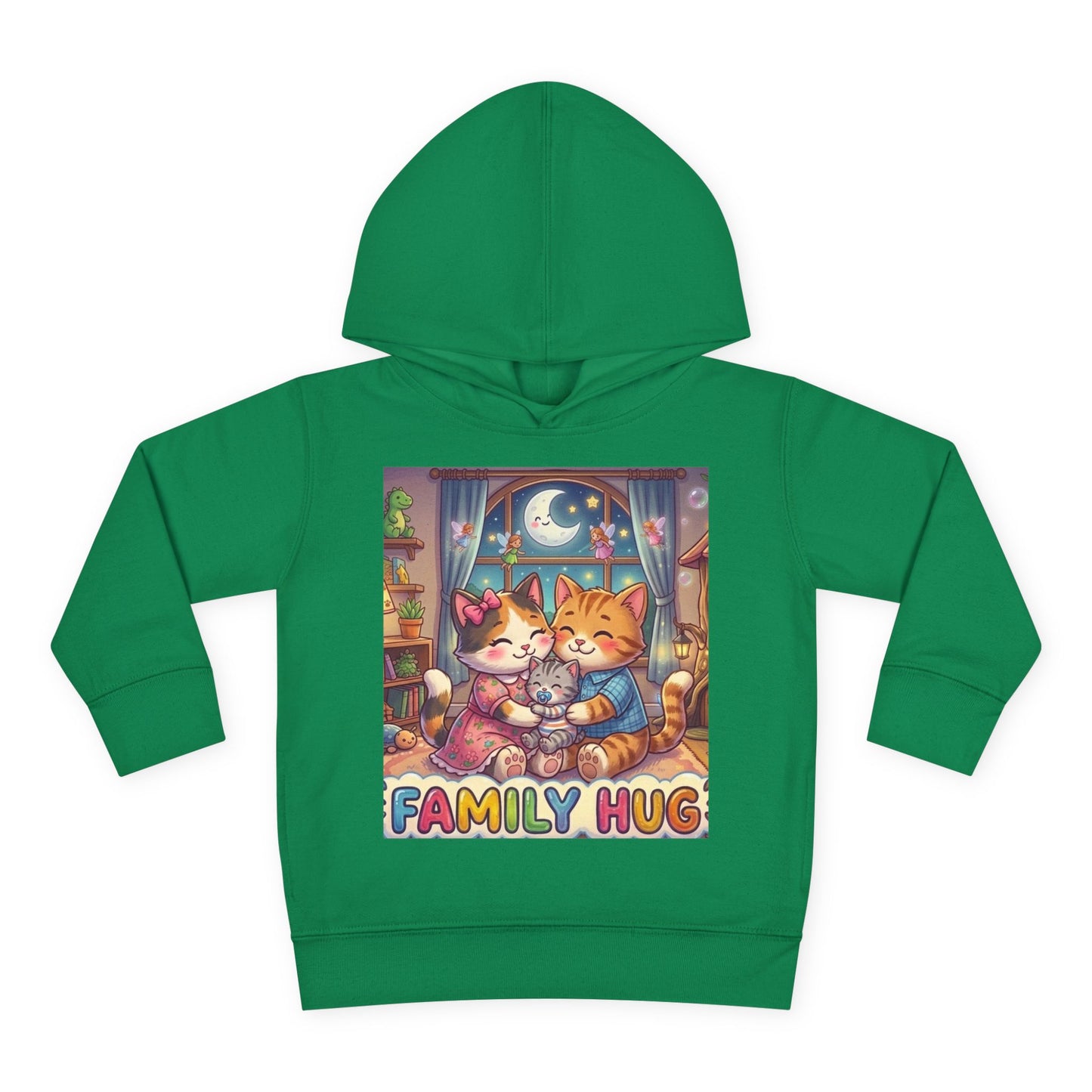 Family Hug Kitten Toddler Pullover Fleece Hoodie