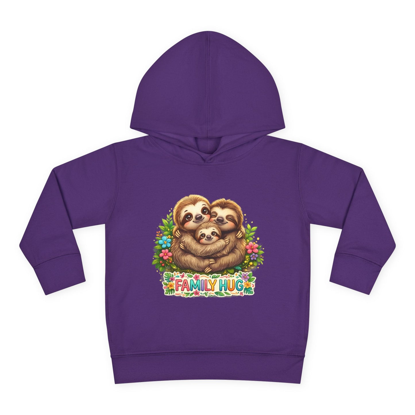 Family Hug Sloth Toddler Pullover Fleece Hoodie