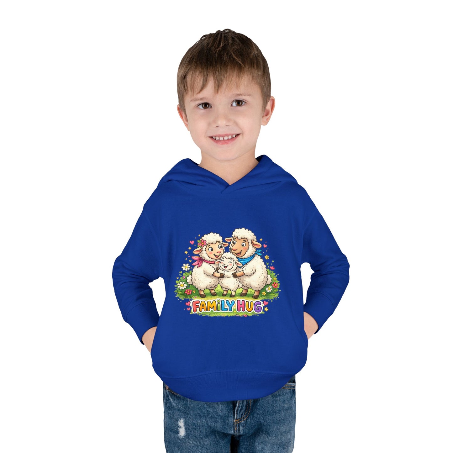 Family Hug Lamb Toddler Pullover Fleece Hoodie