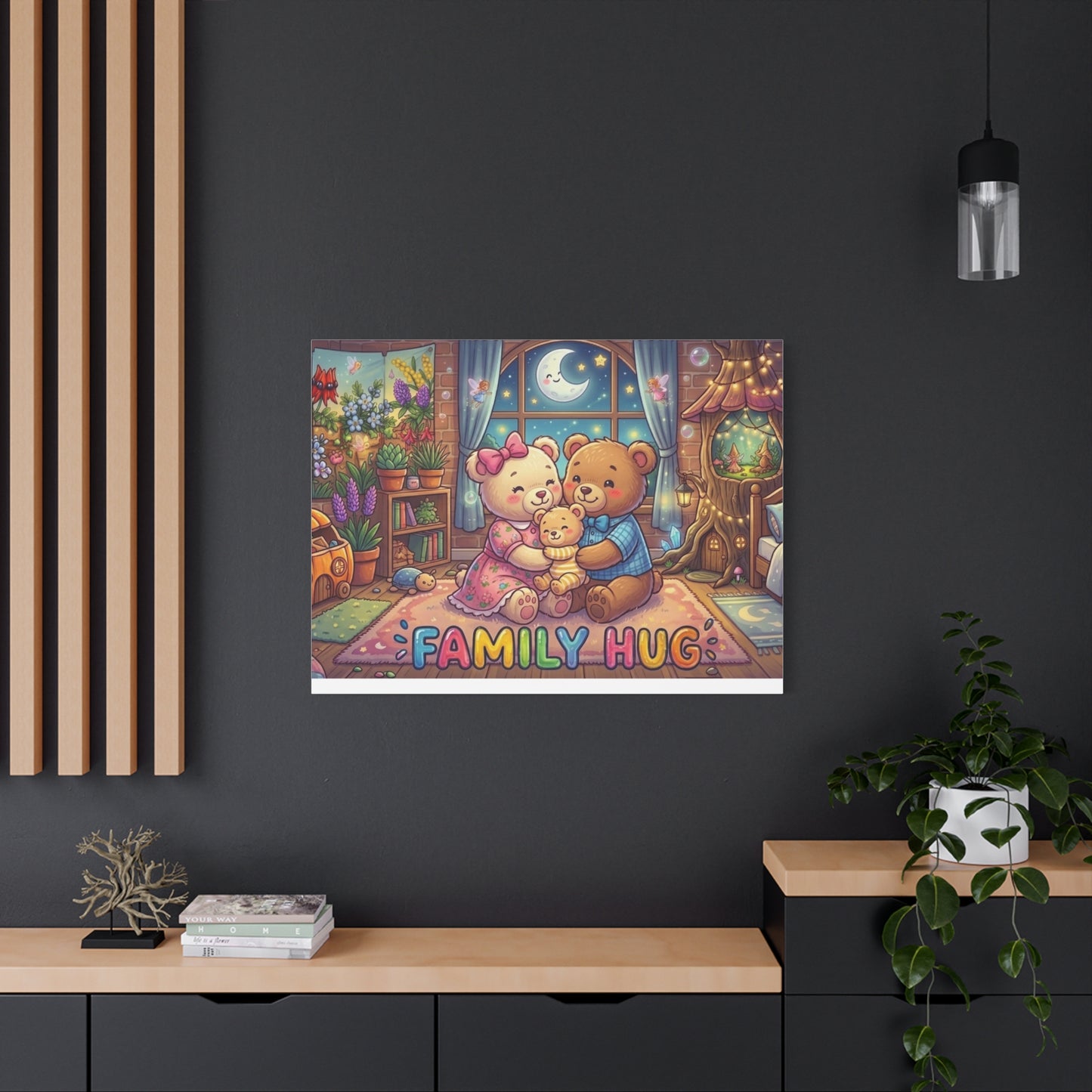 Family Hug Teddy Classic Canvas