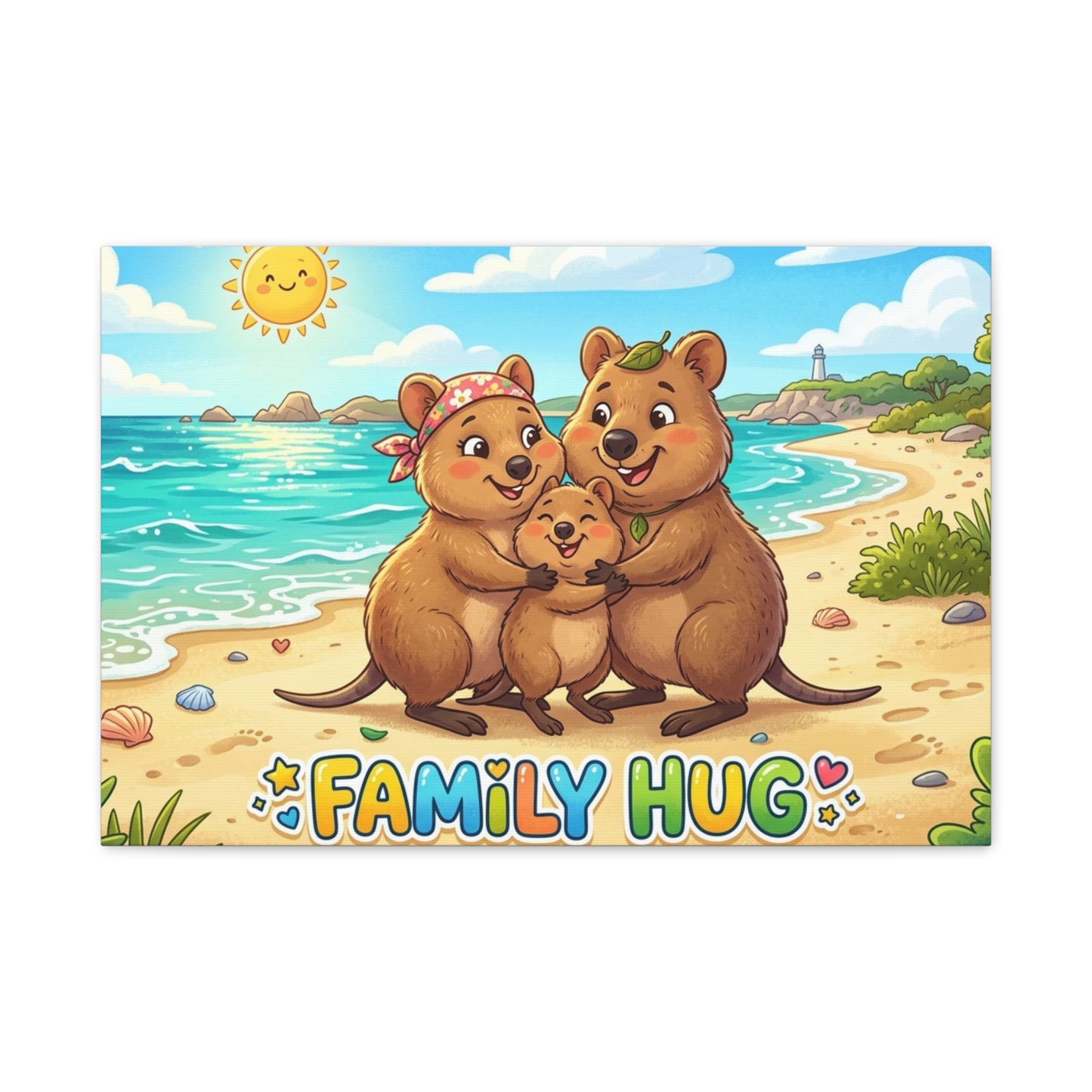 Family Hug Quokka Classic Canvas
