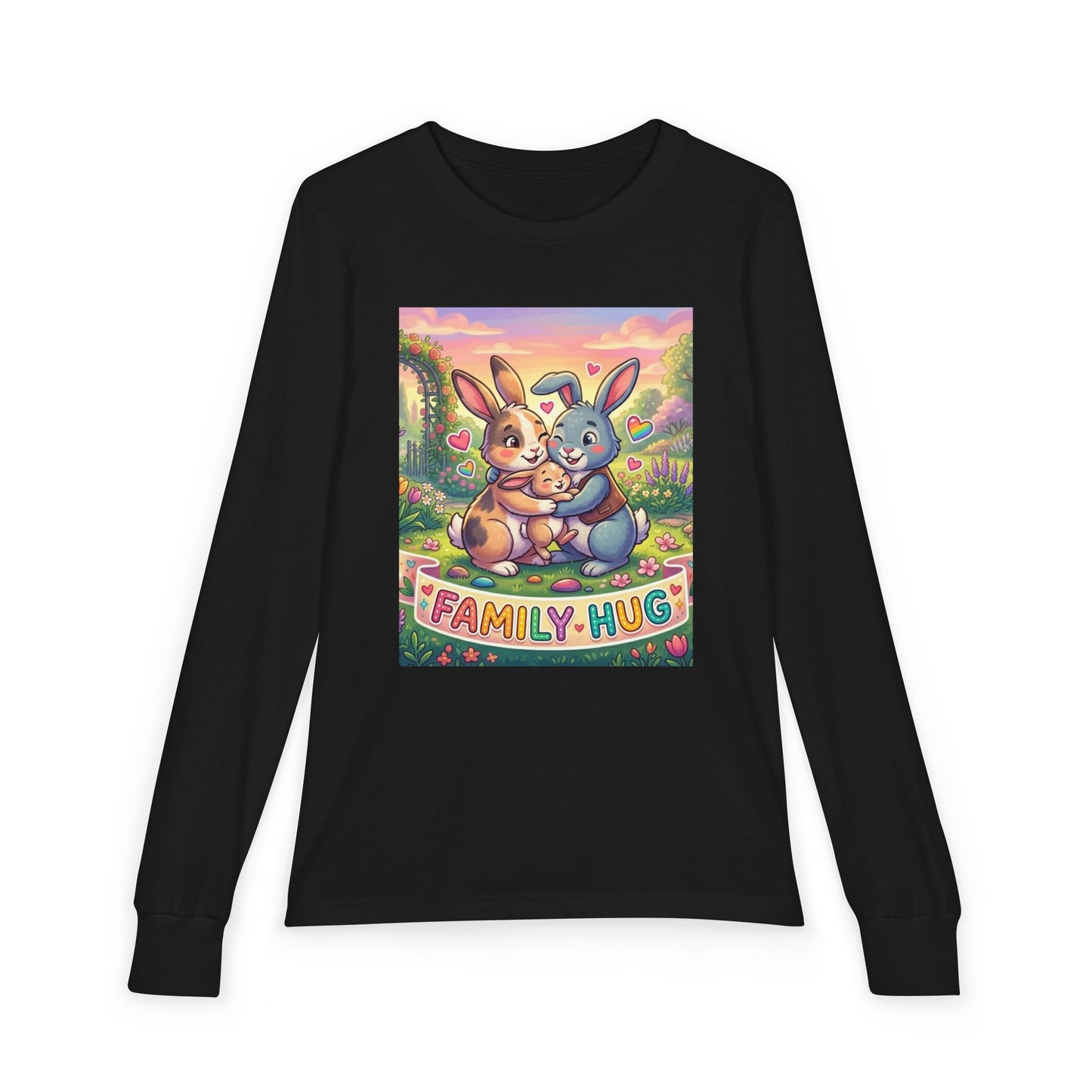 Family Hug Bunny Youth Jersey Long Sleeve Tee