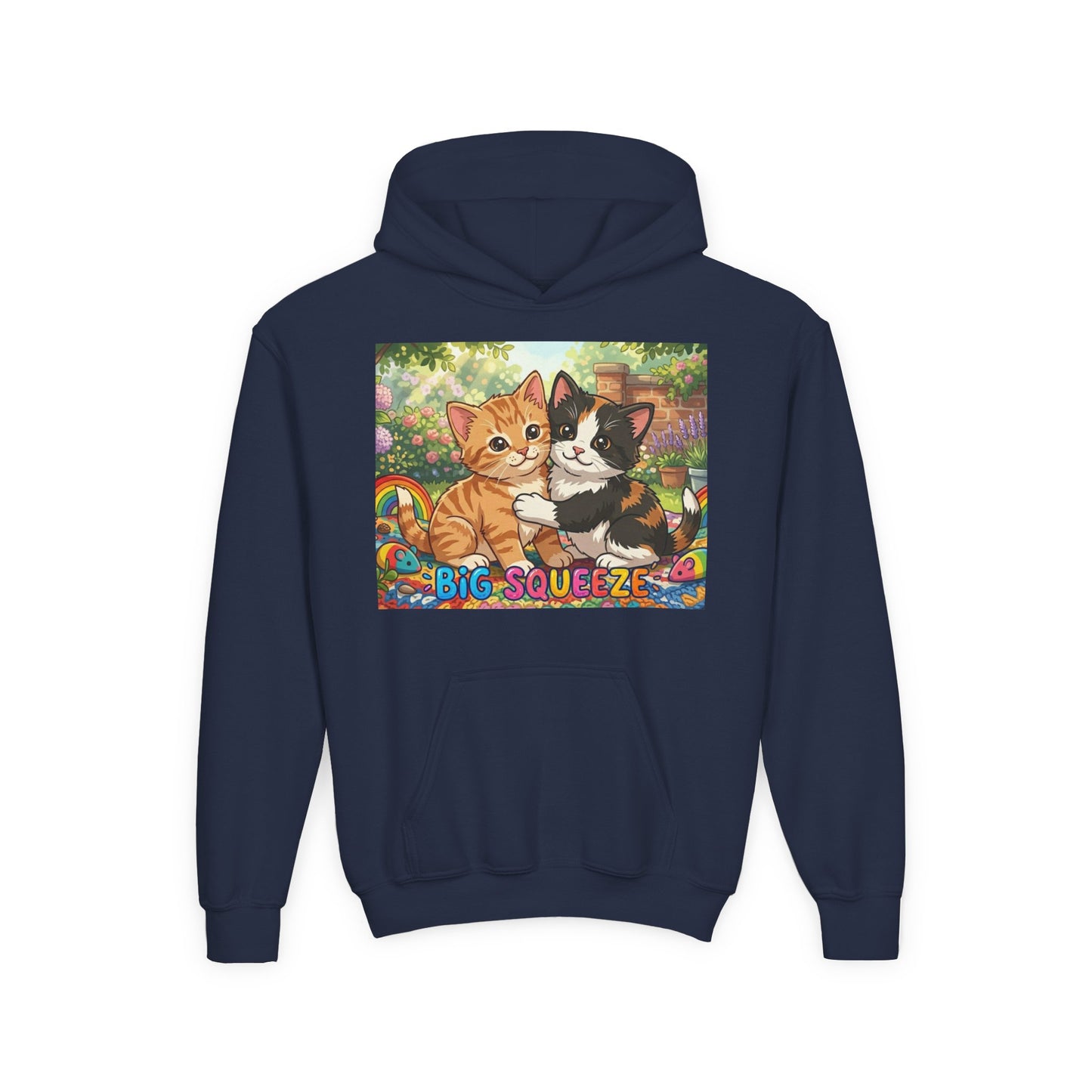 Big Squeeze Kitten Youth Heavy Blend Hooded Sweatshirt