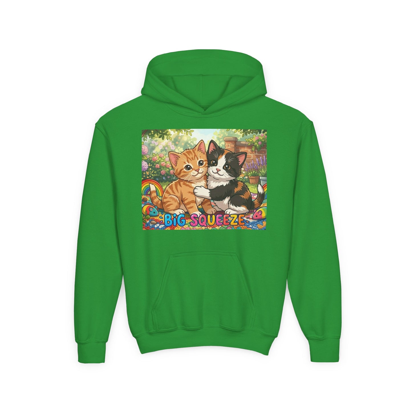 Big Squeeze Kitten Youth Heavy Blend Hooded Sweatshirt