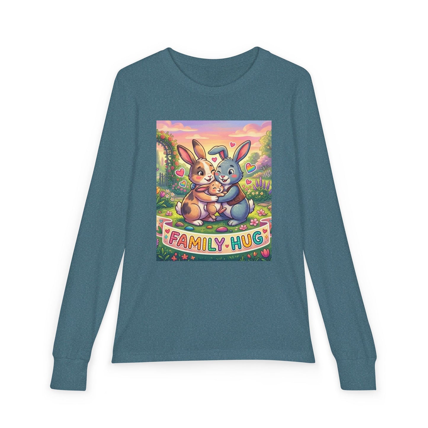 Family Hug Bunny Youth Jersey Long Sleeve Tee