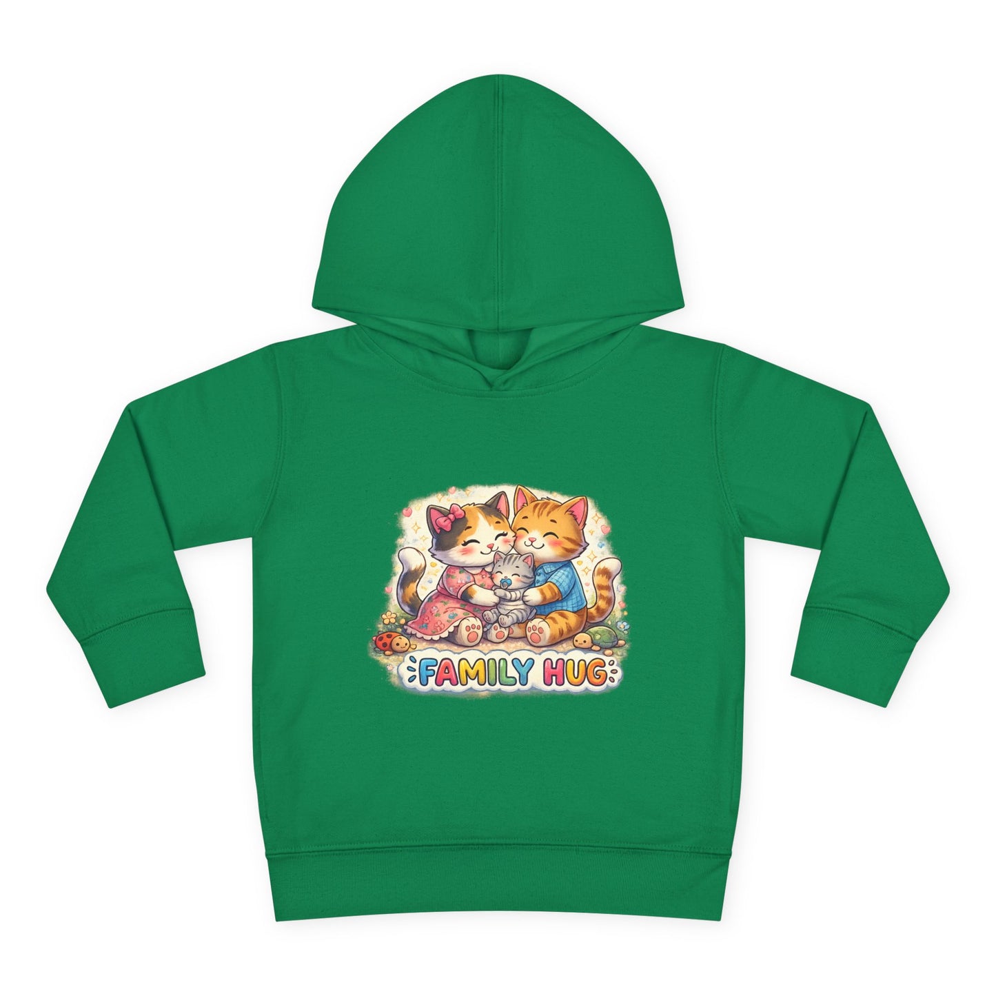 Family Hug Kitten Toddler Pullover Fleece Hoodie