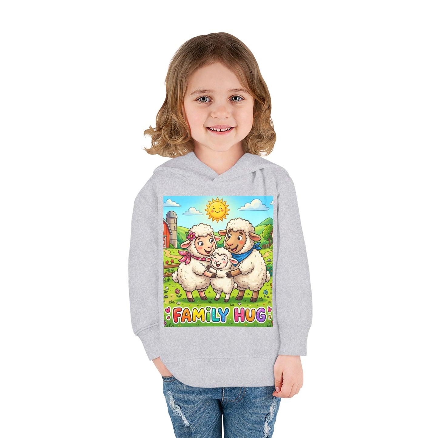 Family Hug Lamb Toddler Pullover Fleece Hoodie