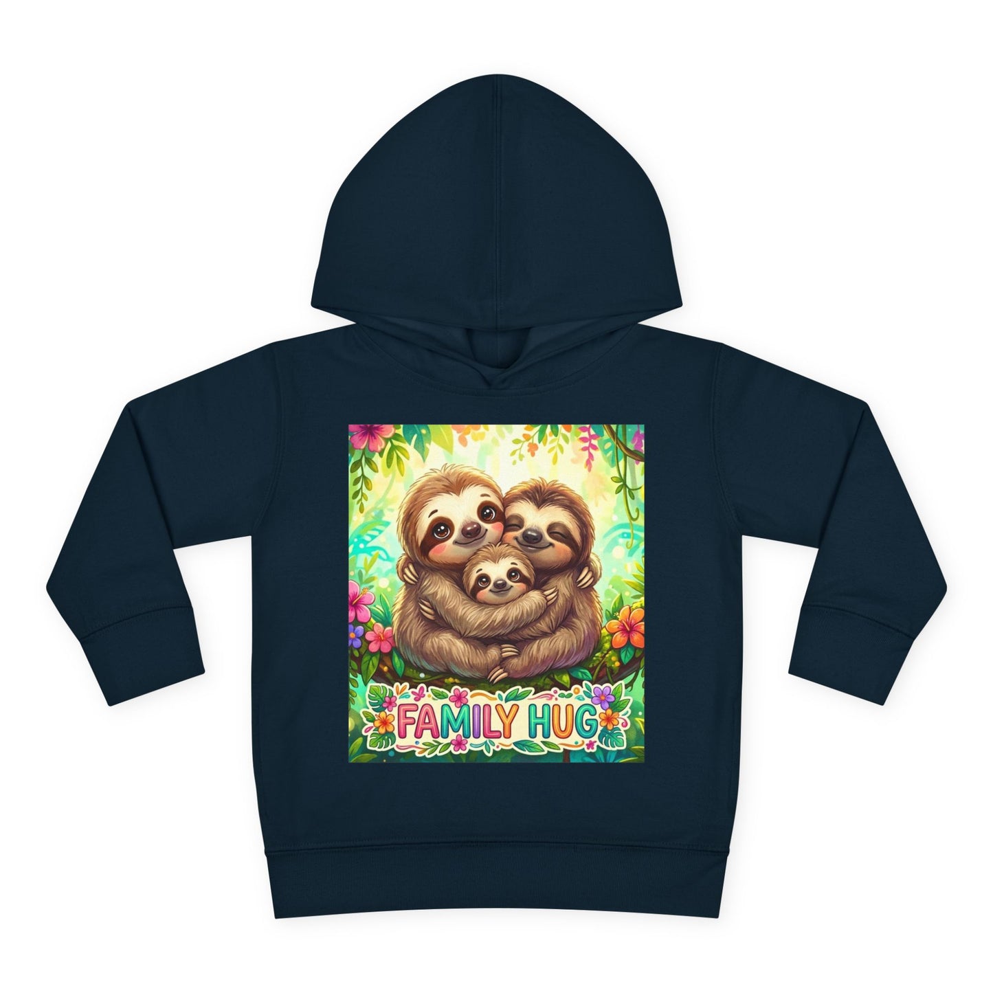 Family Hug Sloth Toddler Pullover Fleece Hoodie
