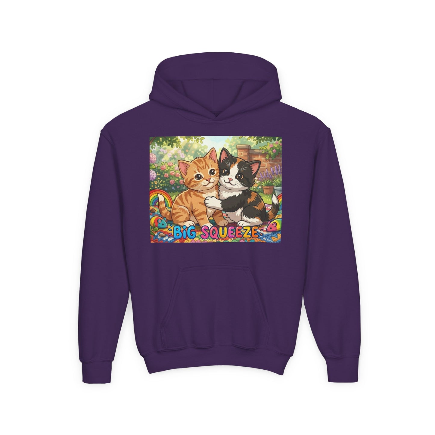 Big Squeeze Kitten Youth Heavy Blend Hooded Sweatshirt
