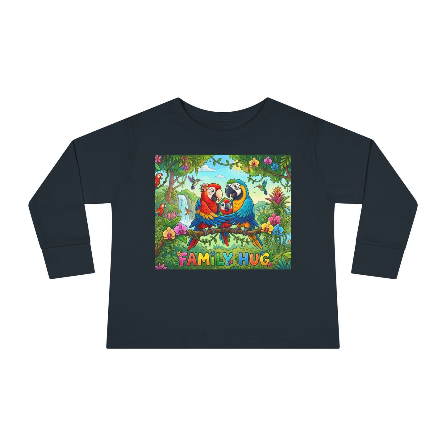 Family Hug Macaw Toddler Long Sleeve Tee