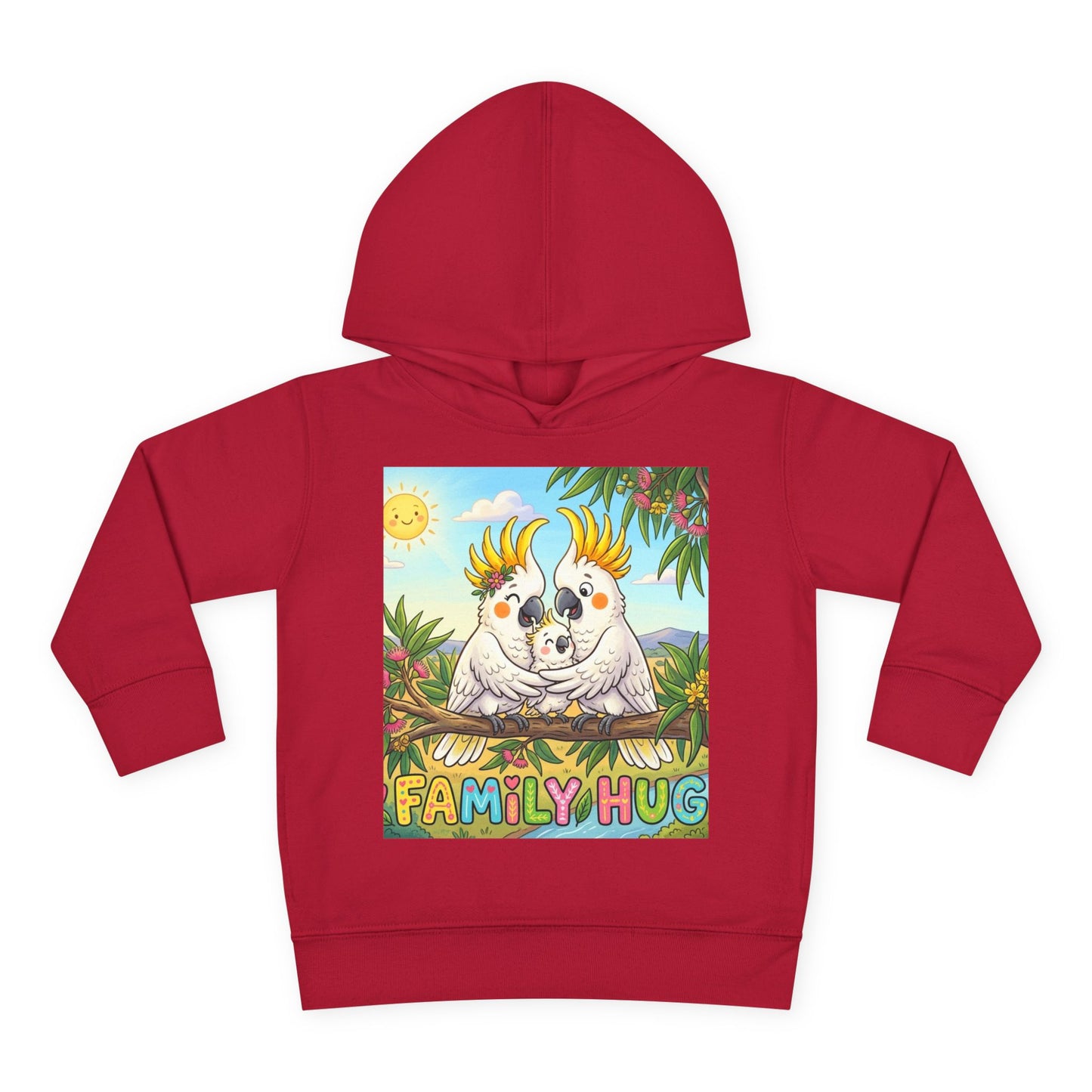 Family Hug Cockatoo Toddler Pullover Fleece Hoodie