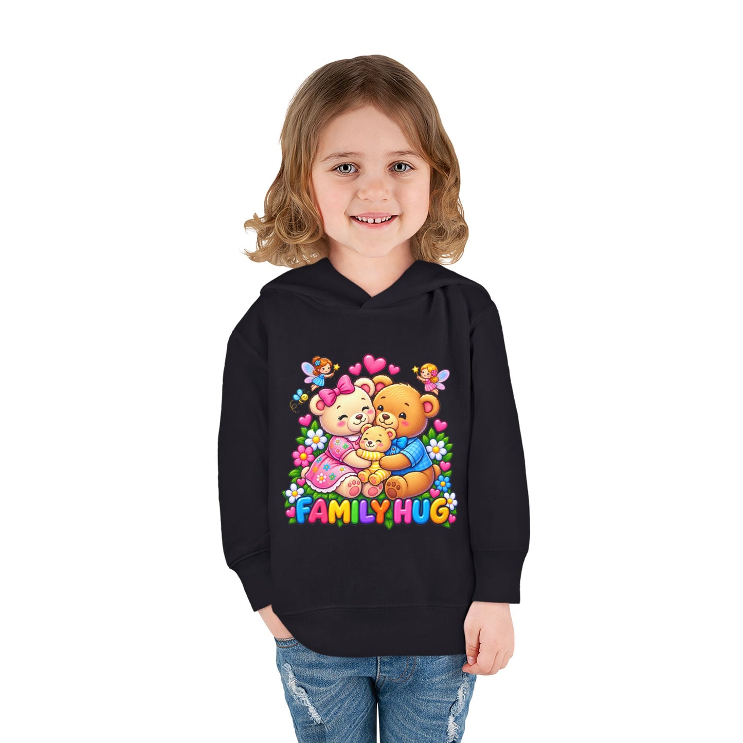 Family Hug Teddy Toddler Pullover Fleece Hoodie