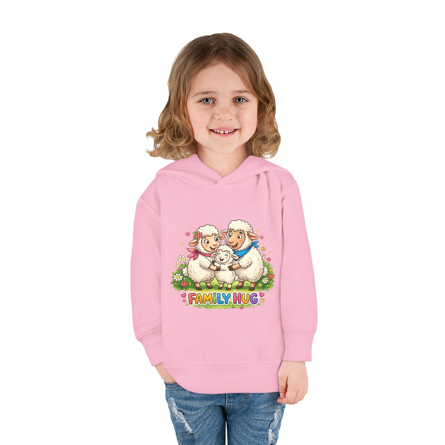 Family Hug Lamb Toddler Pullover Fleece Hoodie