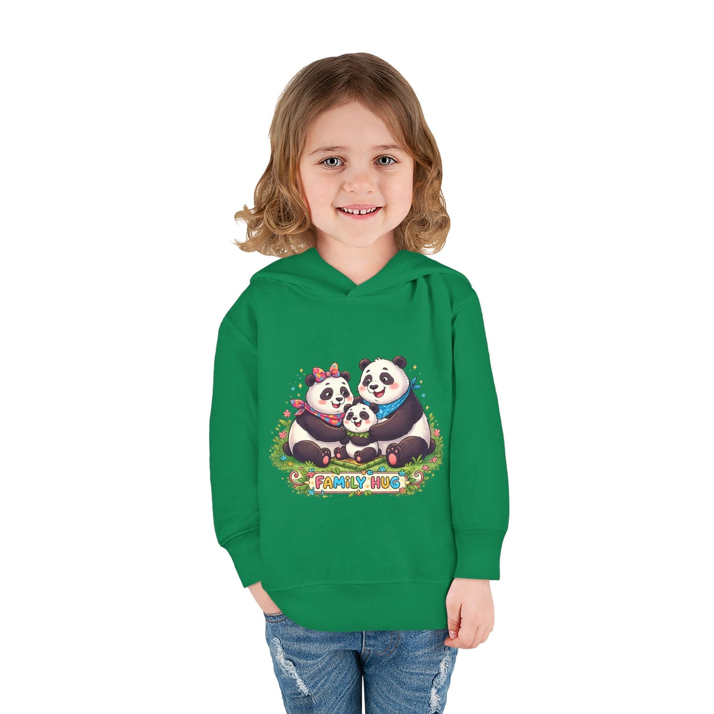 Family Hug Panda Toddler Pullover Fleece Hoodie