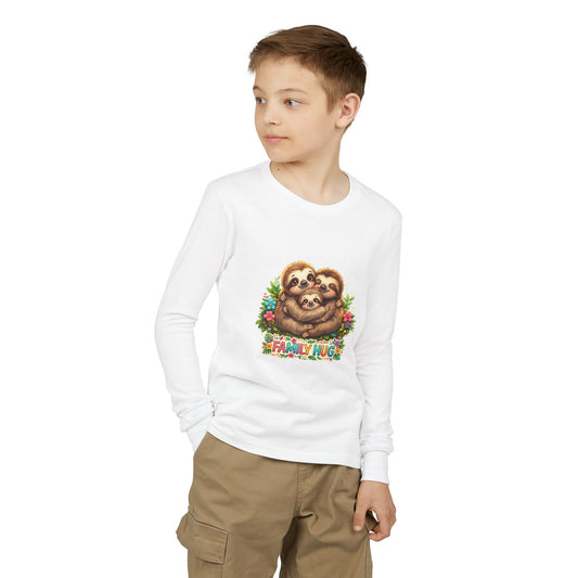 Family Hug Sloth Youth Jersey Long Sleeve Tee
