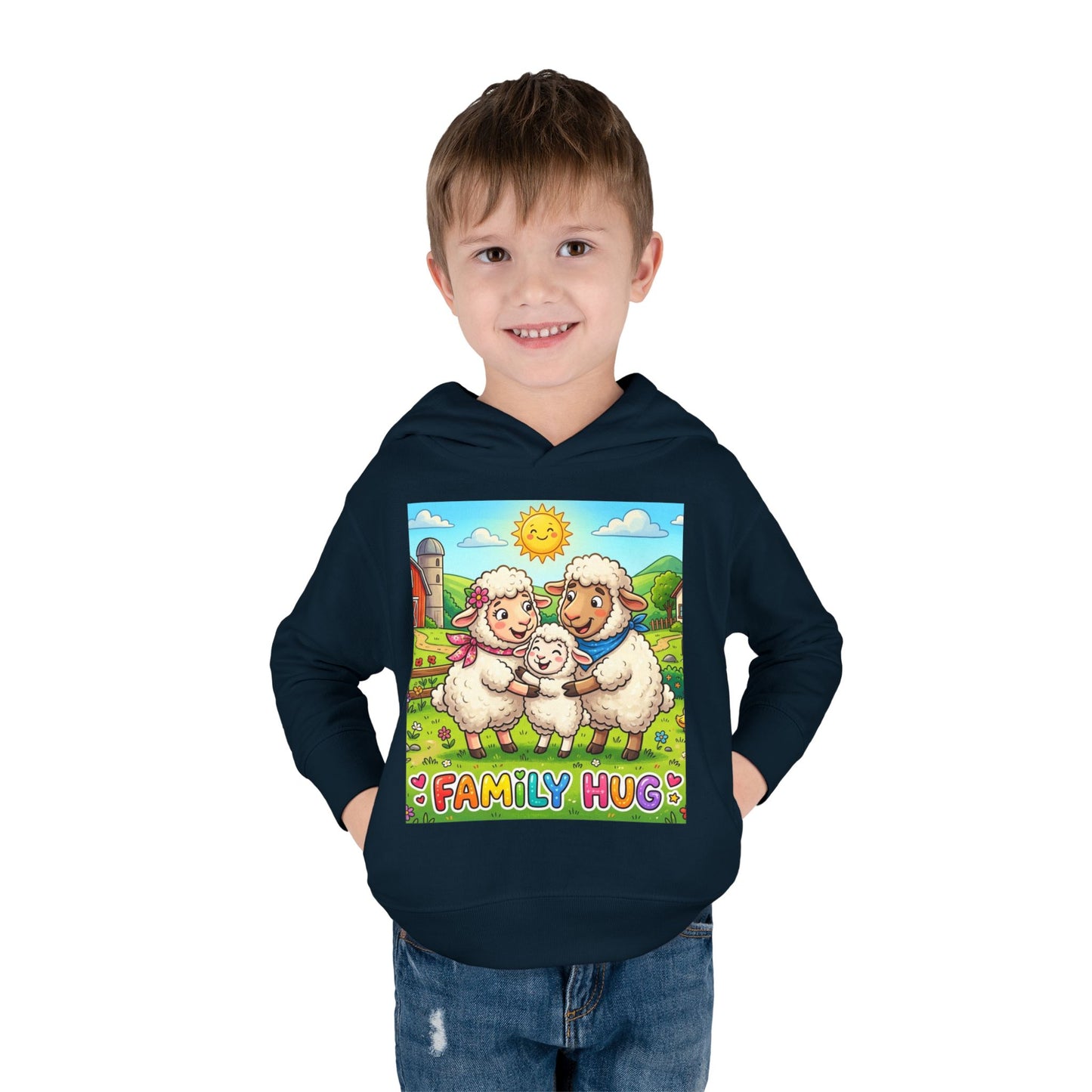 Family Hug Lamb Toddler Pullover Fleece Hoodie