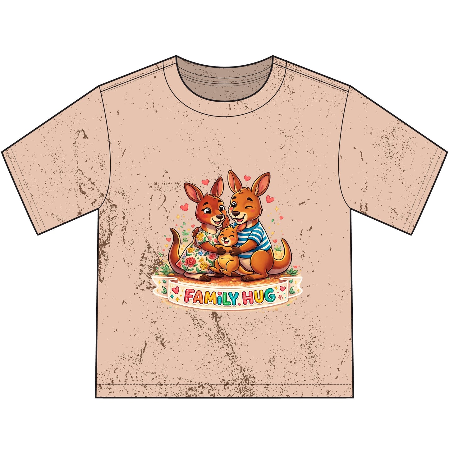 Family Hug Kangaroo Heavyweight Color Blast Youth T-Shirt