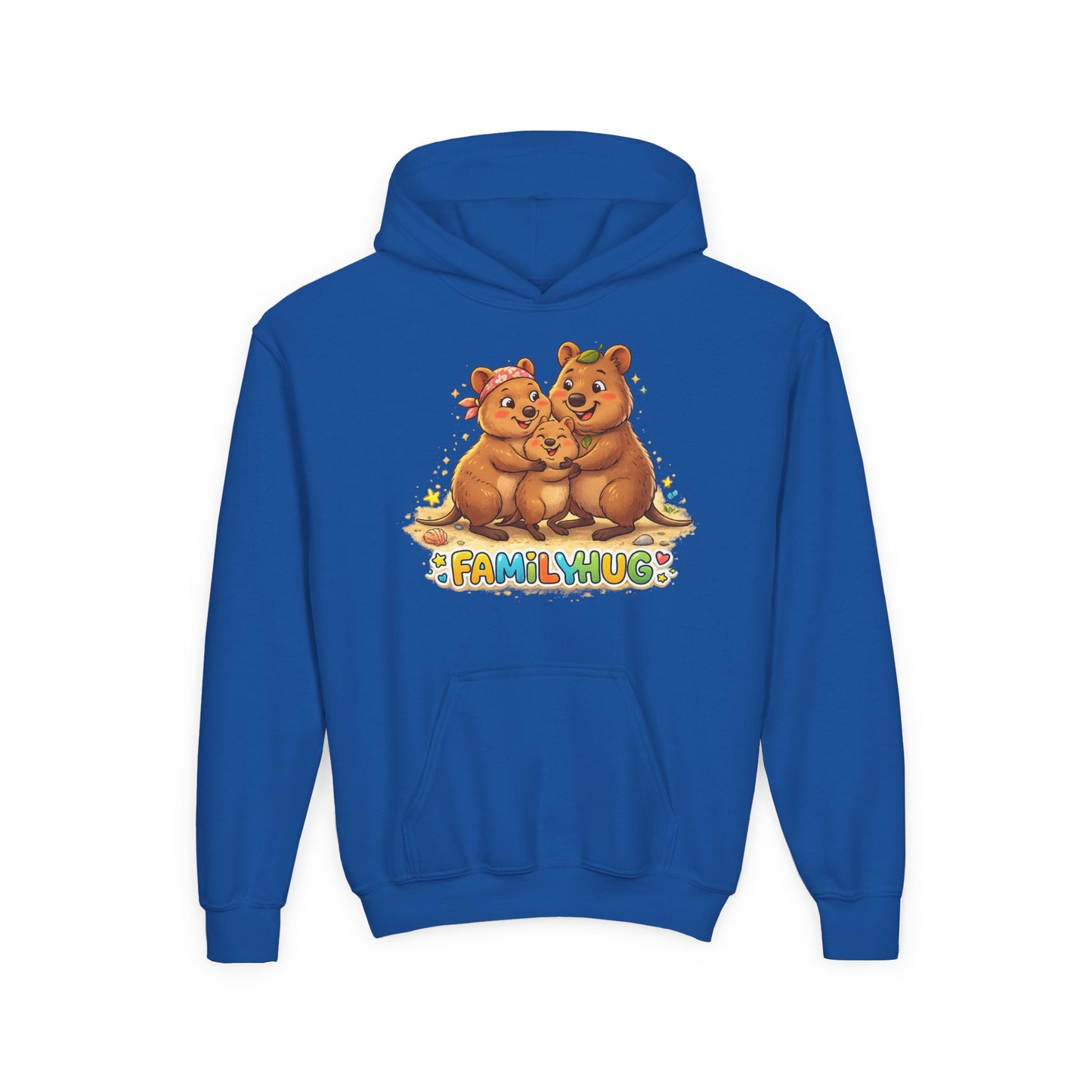 Family Hug Quokka Youth Heavy Blend Hooded Sweatshirt