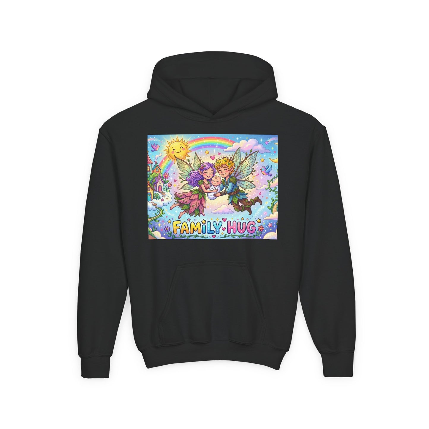 Family Hug Fairy Youth Heavy Blend Hooded Sweatshirt