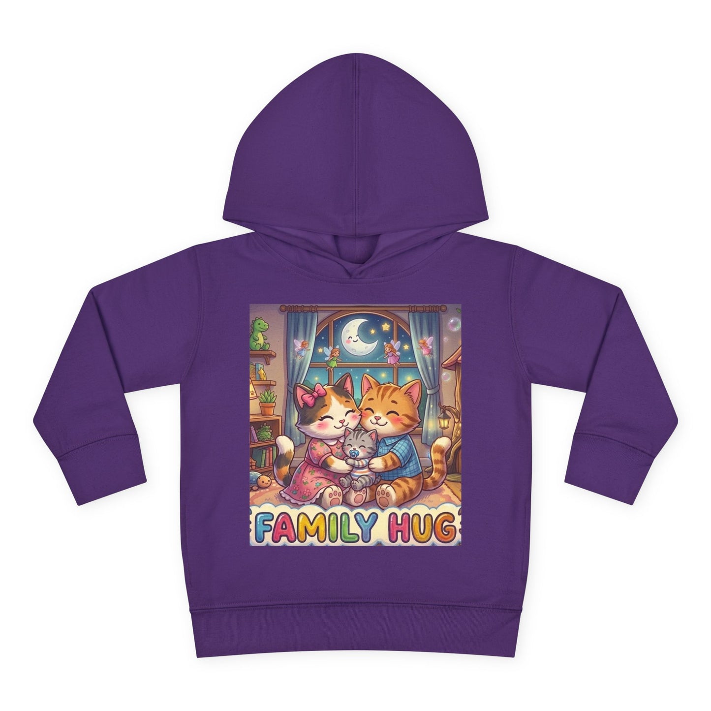 Family Hug Kitten Toddler Pullover Fleece Hoodie