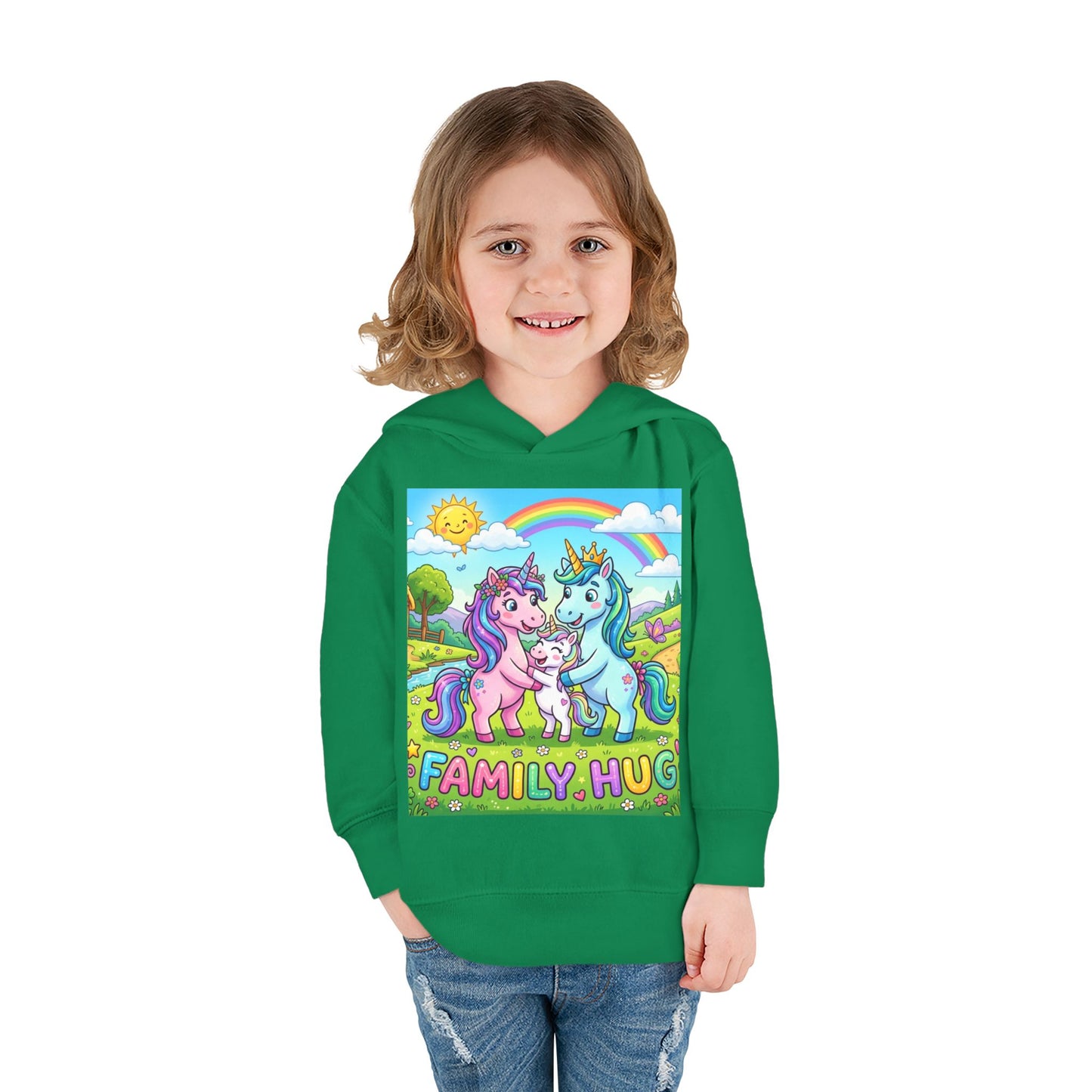 Family Hug Unicorn Toddler Pullover Fleece Hoodie