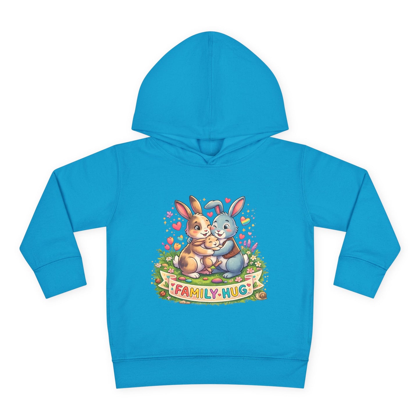 Family Hug Bunny Toddler Pullover Fleece Hoodie