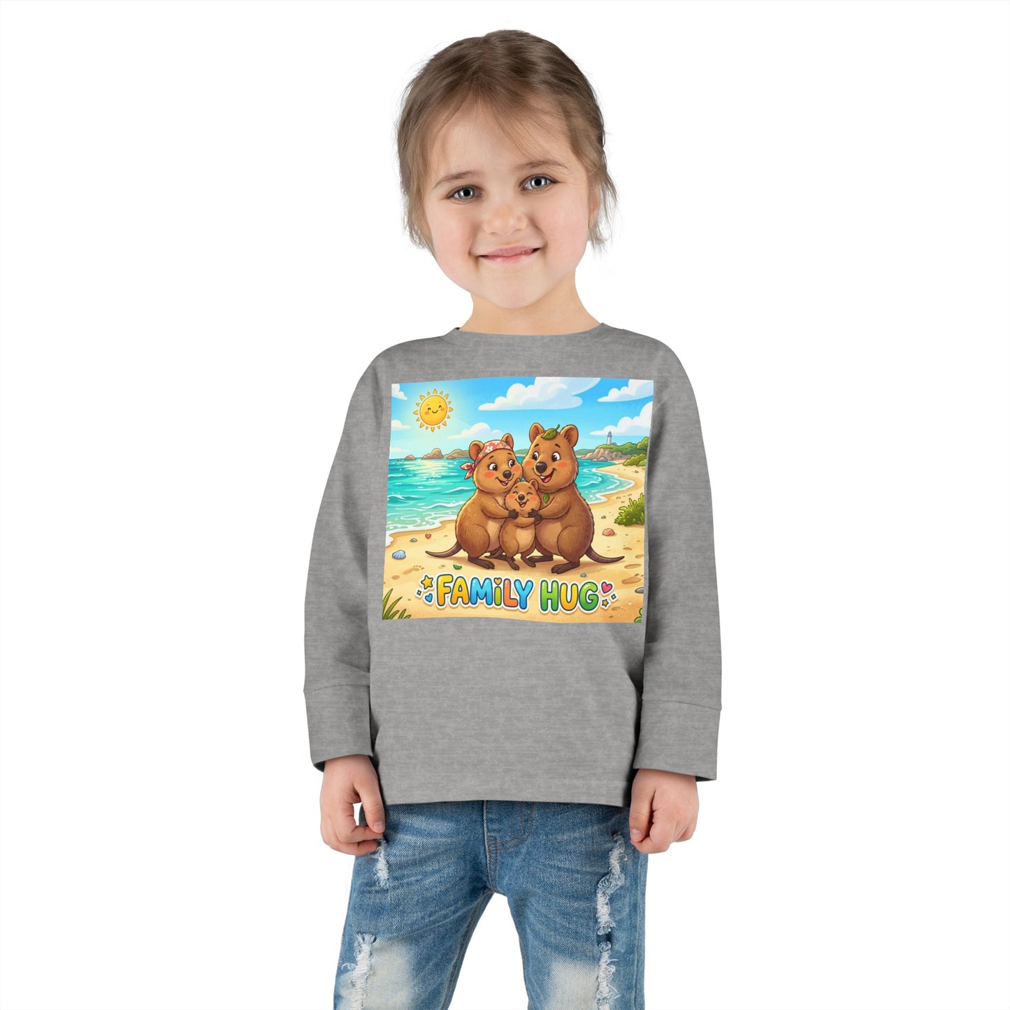 Family Hug Quokka Toddler Long Sleeve Tee