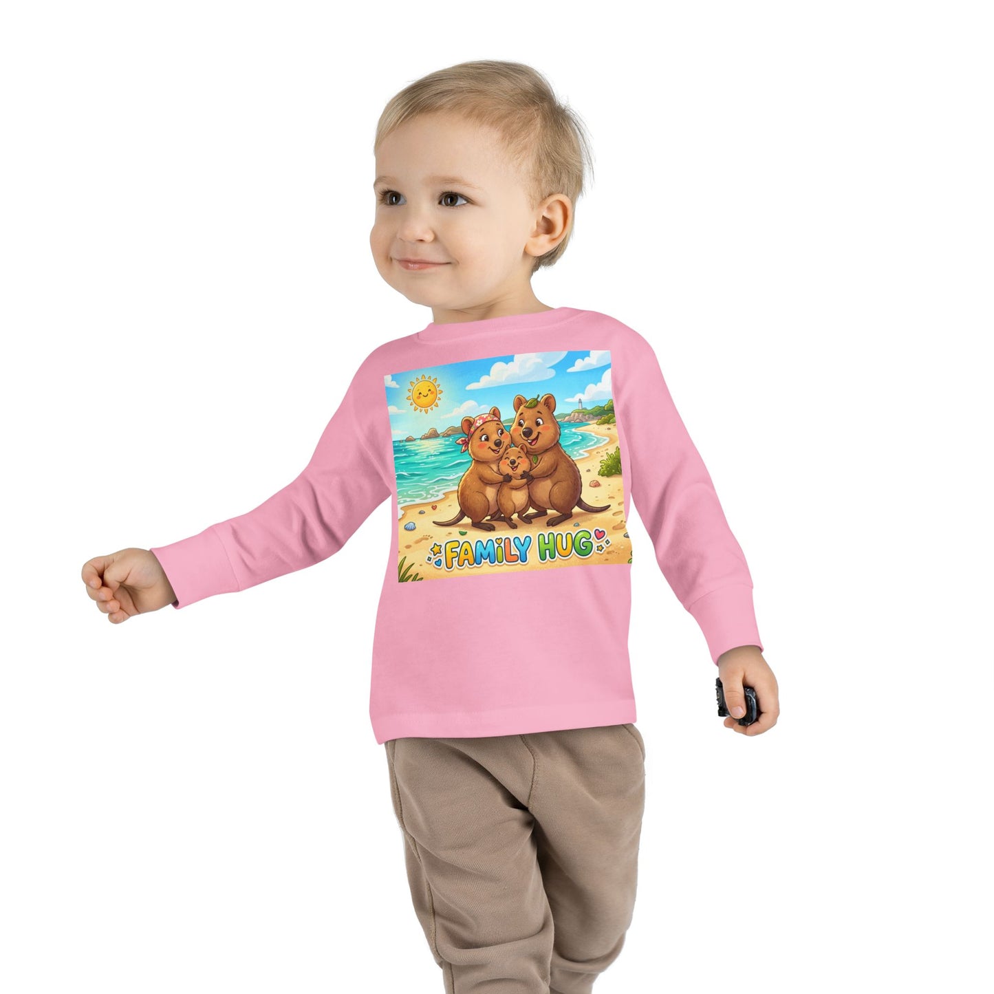 Family Hug Quokka Toddler Long Sleeve Tee