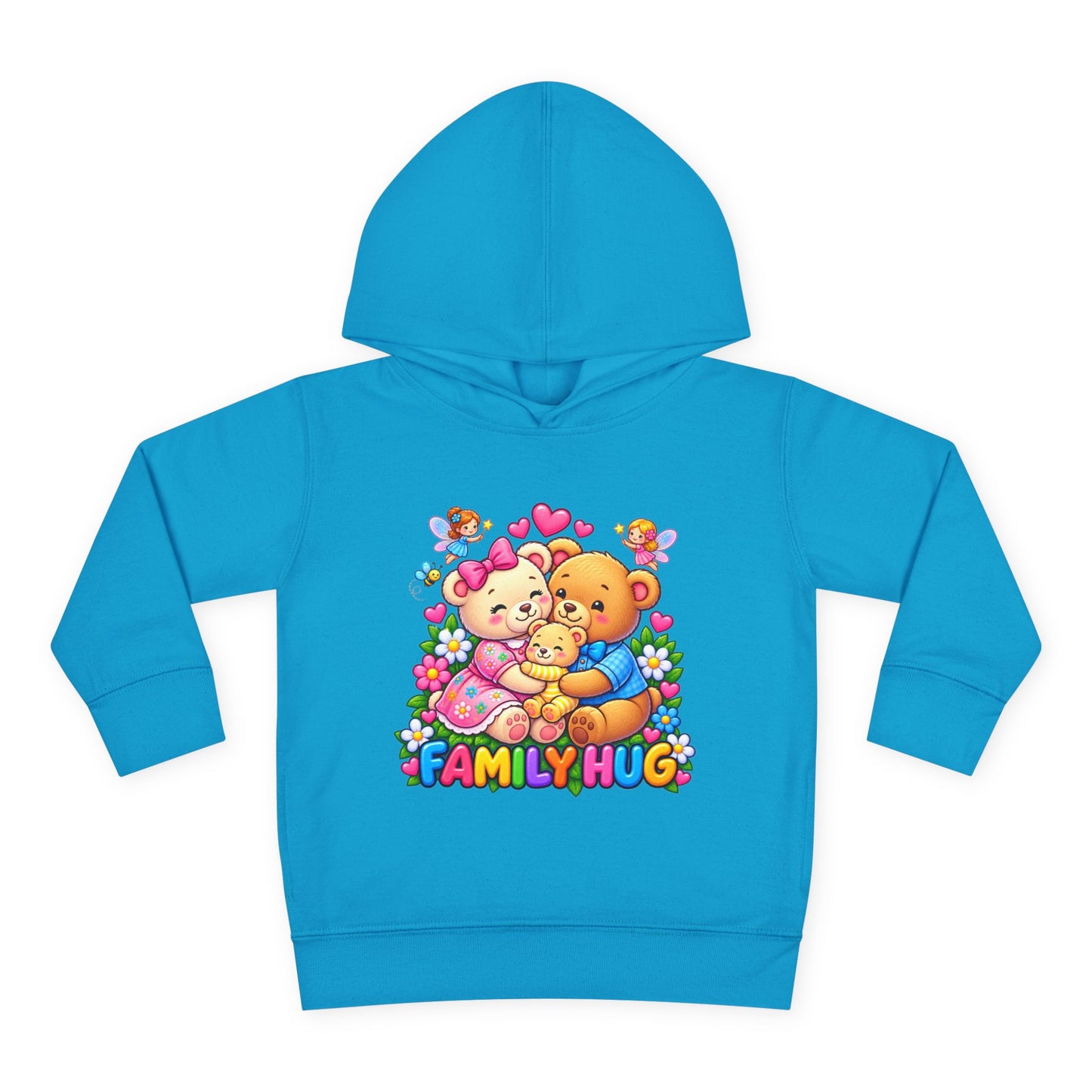 Family Hug Teddy Toddler Pullover Fleece Hoodie
